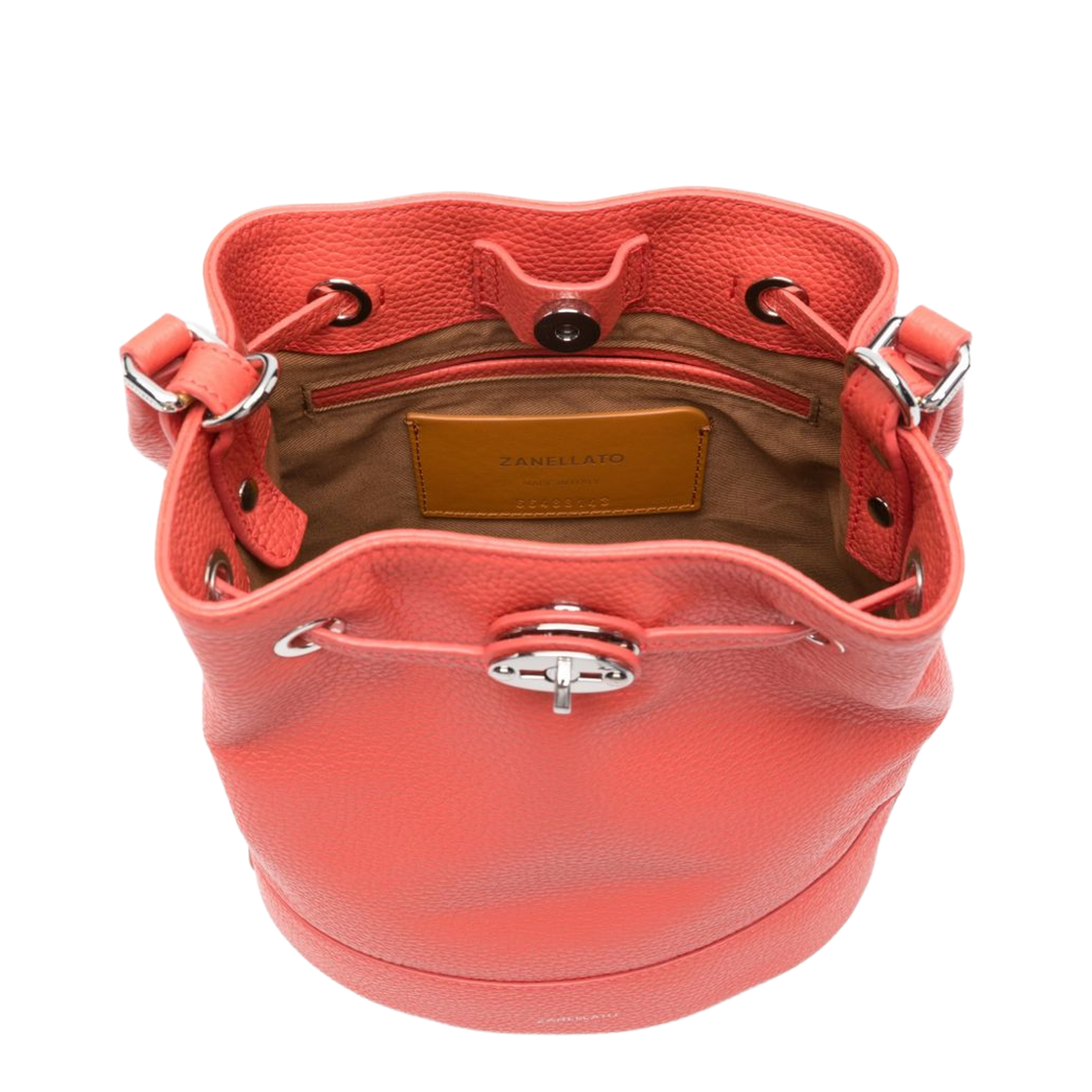 Mondà Daily Small Bovine Leather Bucket Bag - Red - Image 4