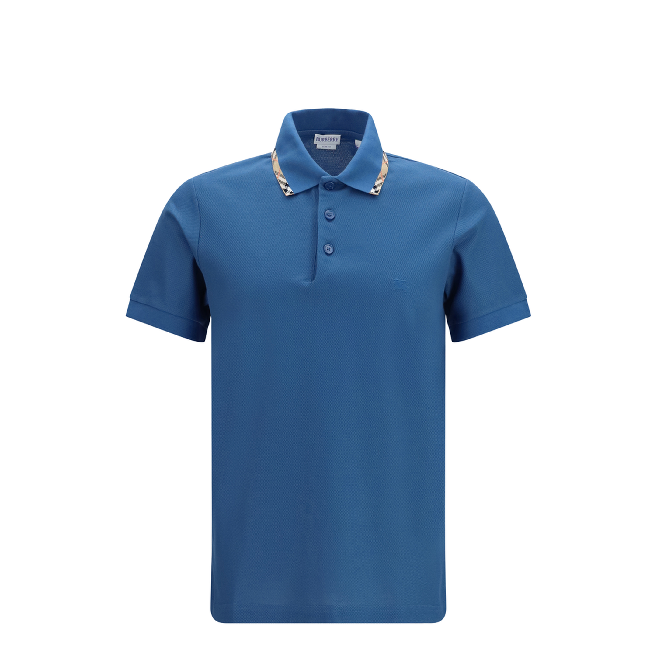 Cotton Polo with Check Trims - Image 1