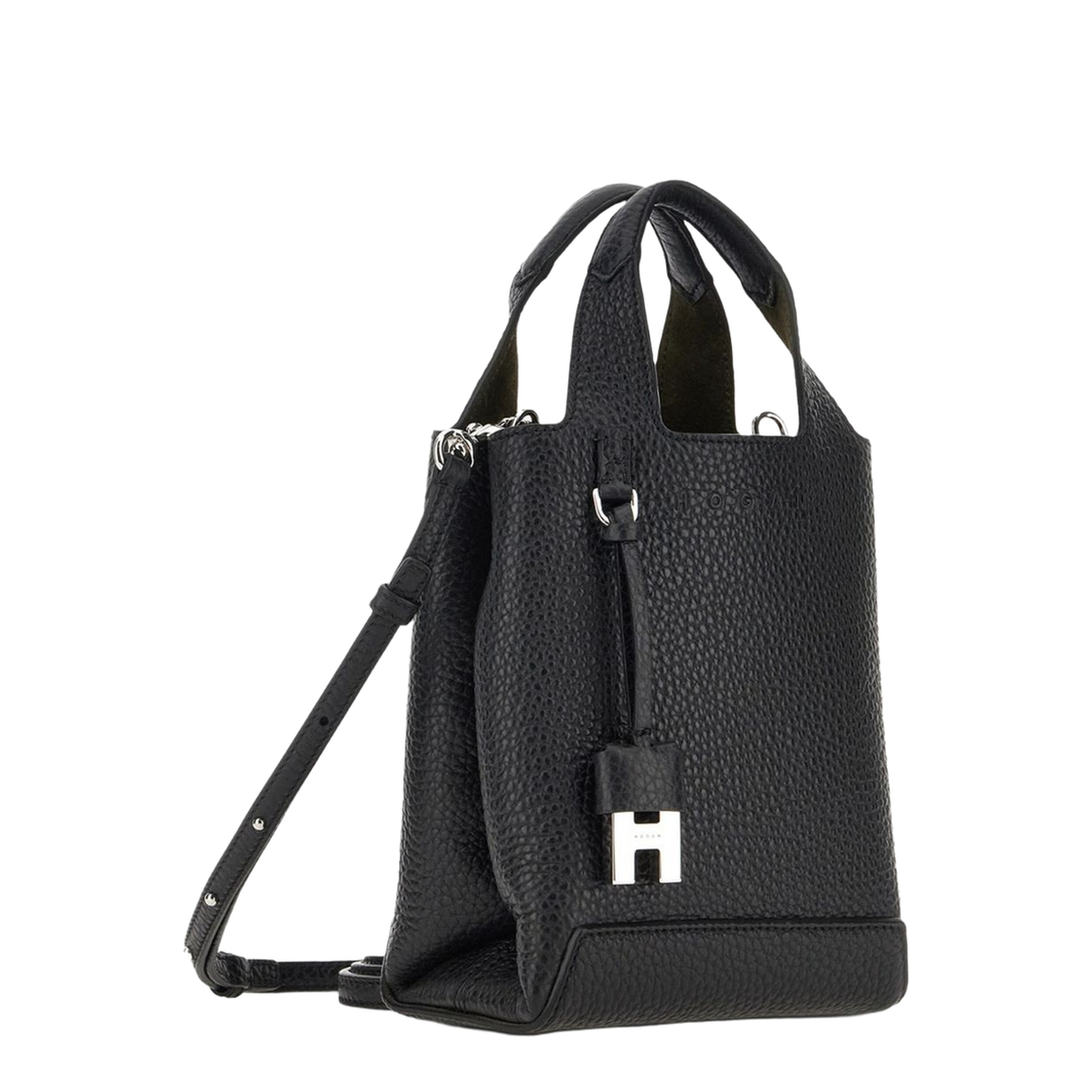 H01R Mini Calfskin Shopping Tote - Black - Image 3