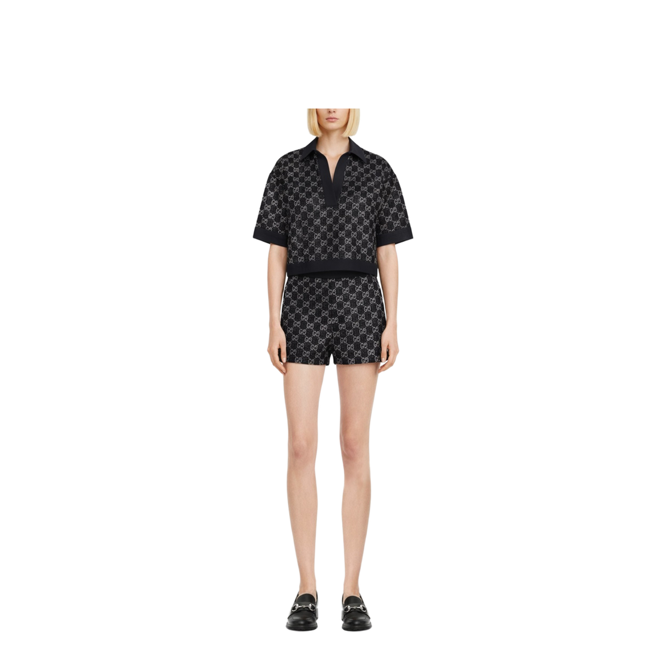 Embroidered Wool Tweed Lamé Shorts - Image 2