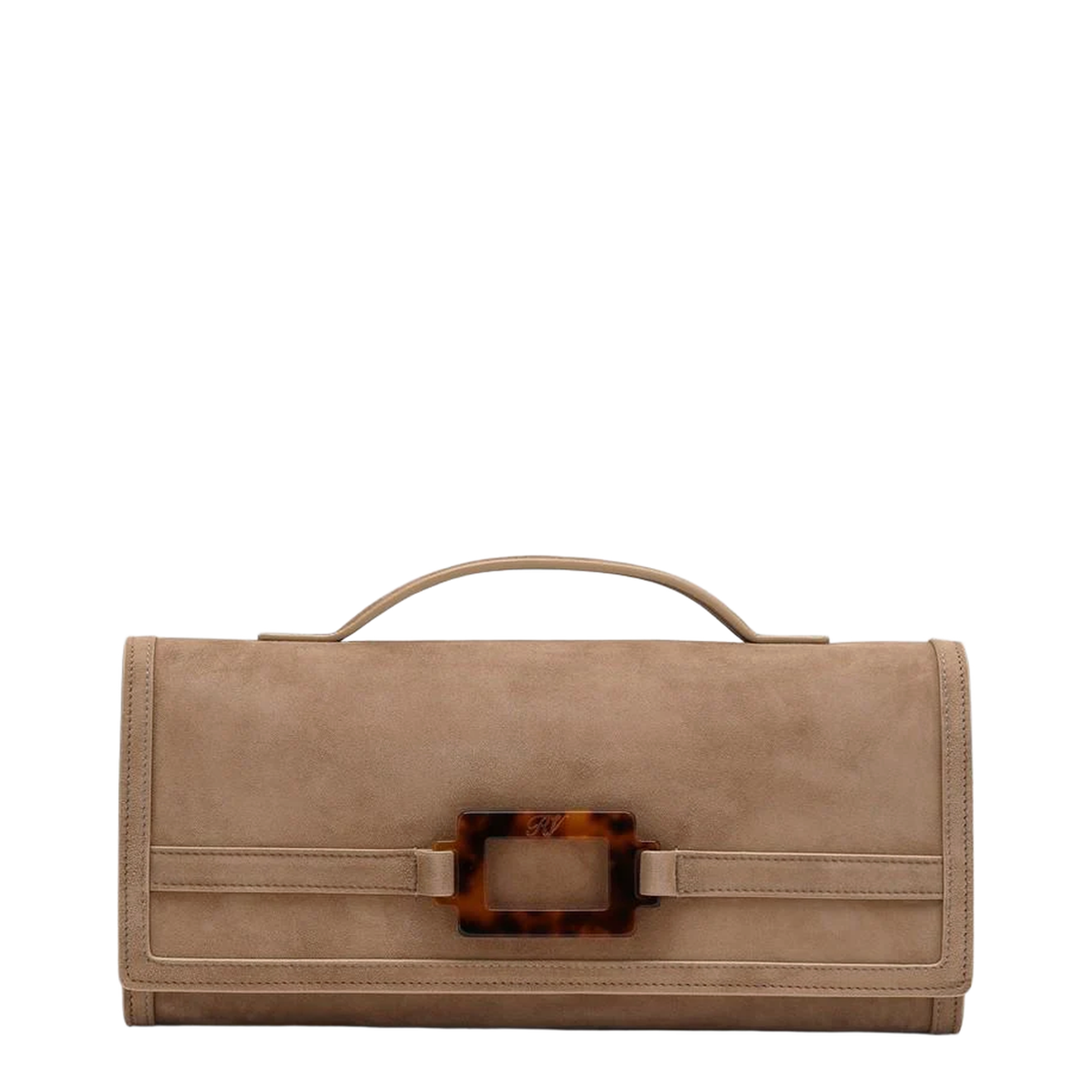 Belle Vivier Clutch Suede Brown - Image 1