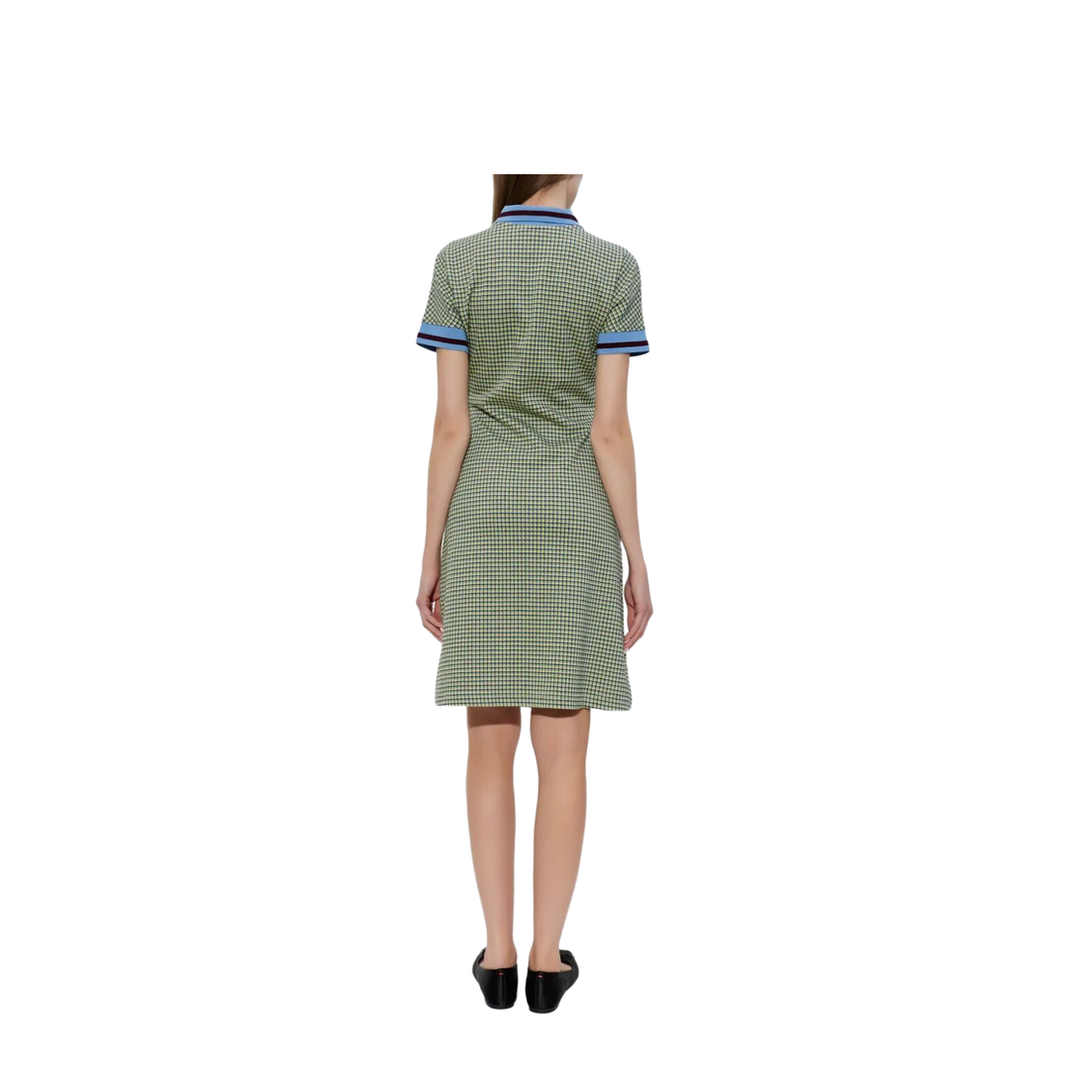 Polo-Collar Check Mini Dress - Image 3