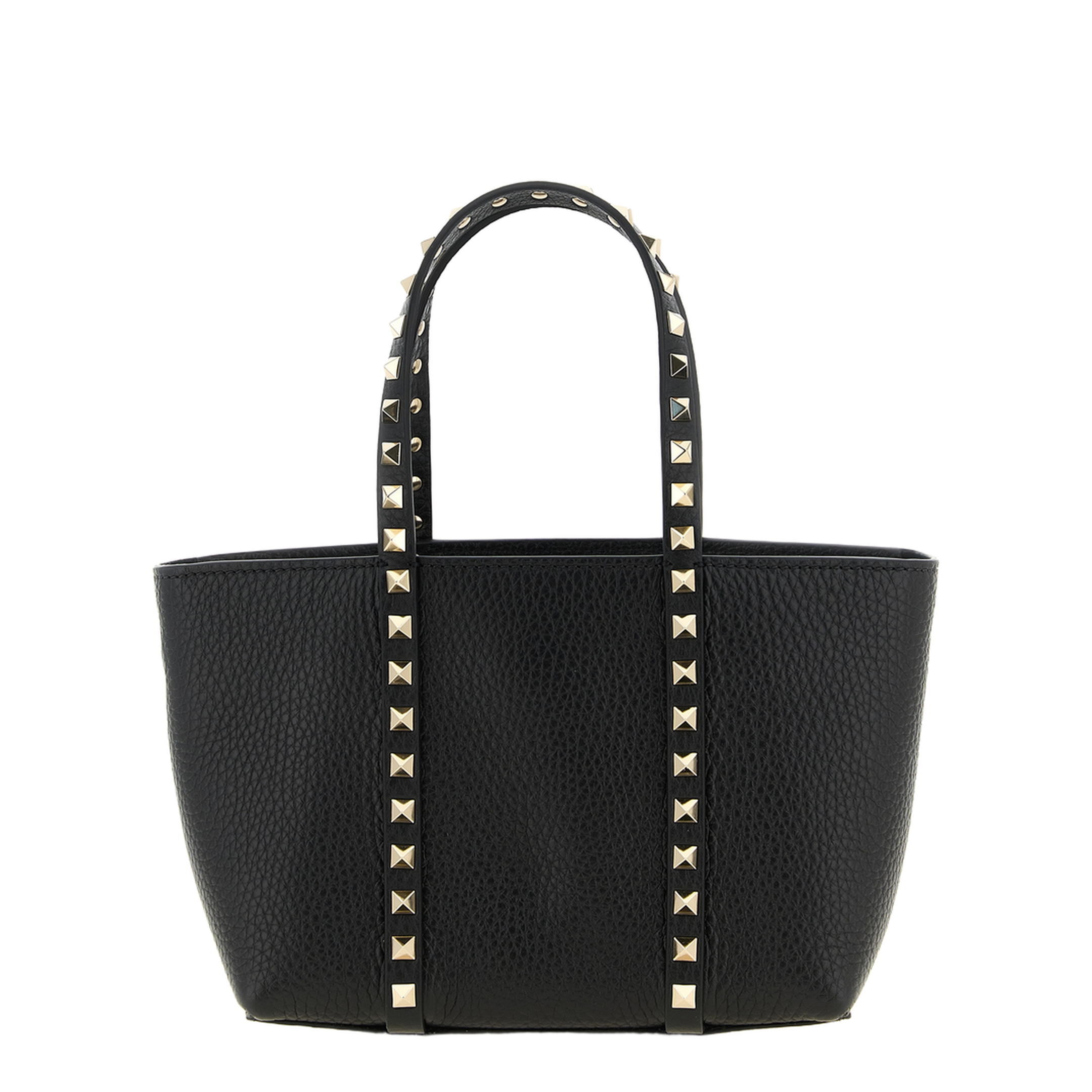 Rockstud Small Calfskin Shopping Bag - Black - Image 1