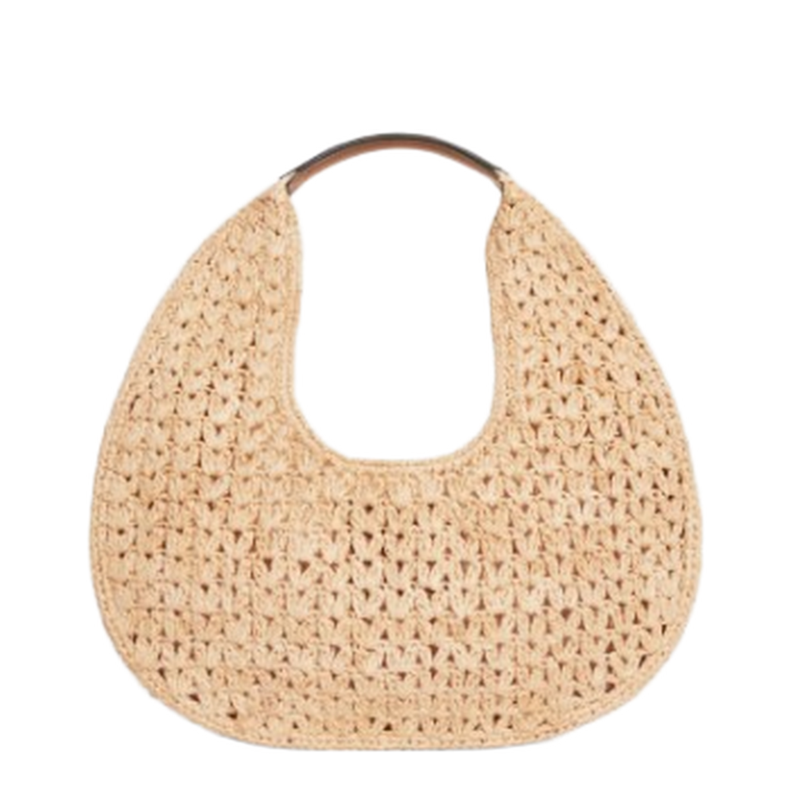 Classic Panier Hobo Bag in Raffia and Calfskin - Image 2