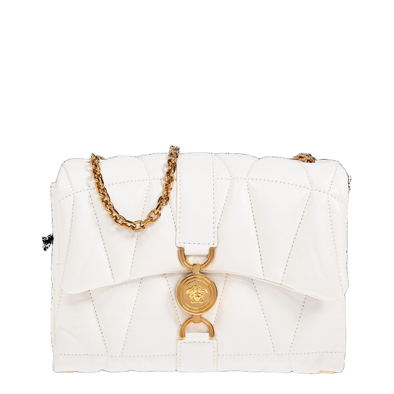 Kleio Quilted Nappa Shoulder Bag - White - Image 1