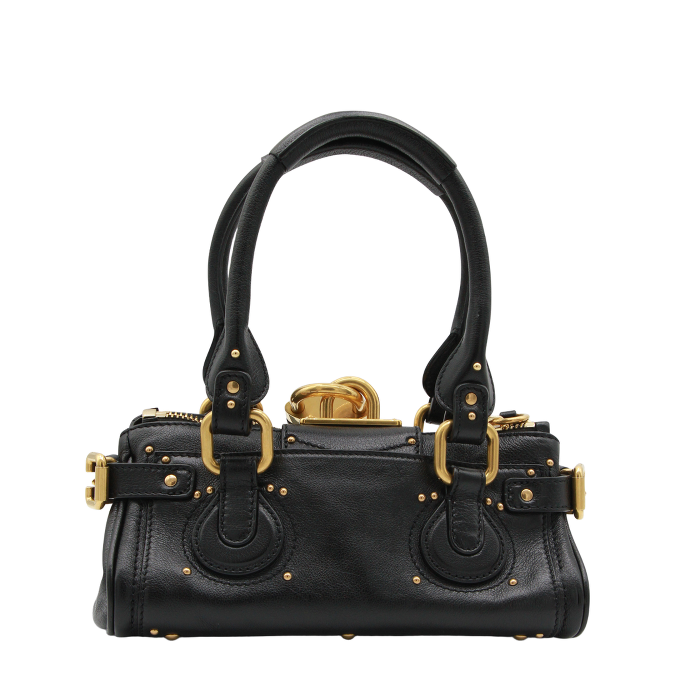 Paddington Small Buffalo Leather Shoulder Bag - Black - Image 7