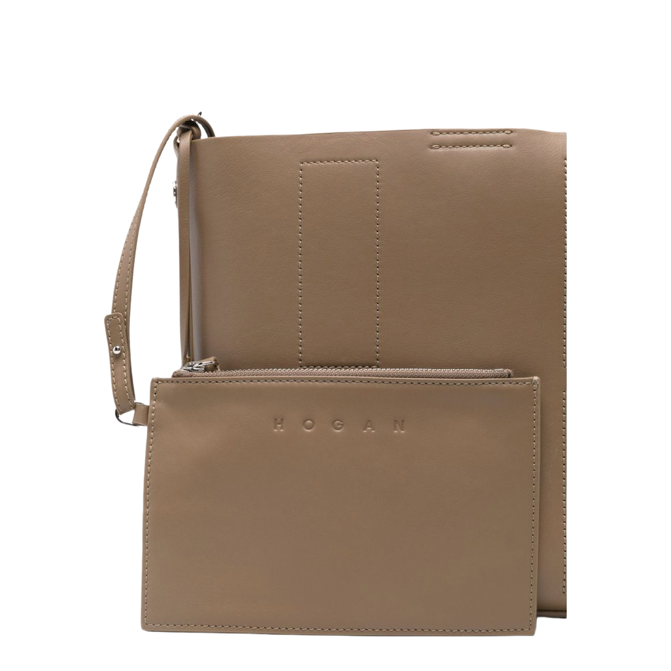Hocket Small Calf Leather Hobo Bag - Turtledove - Image 4