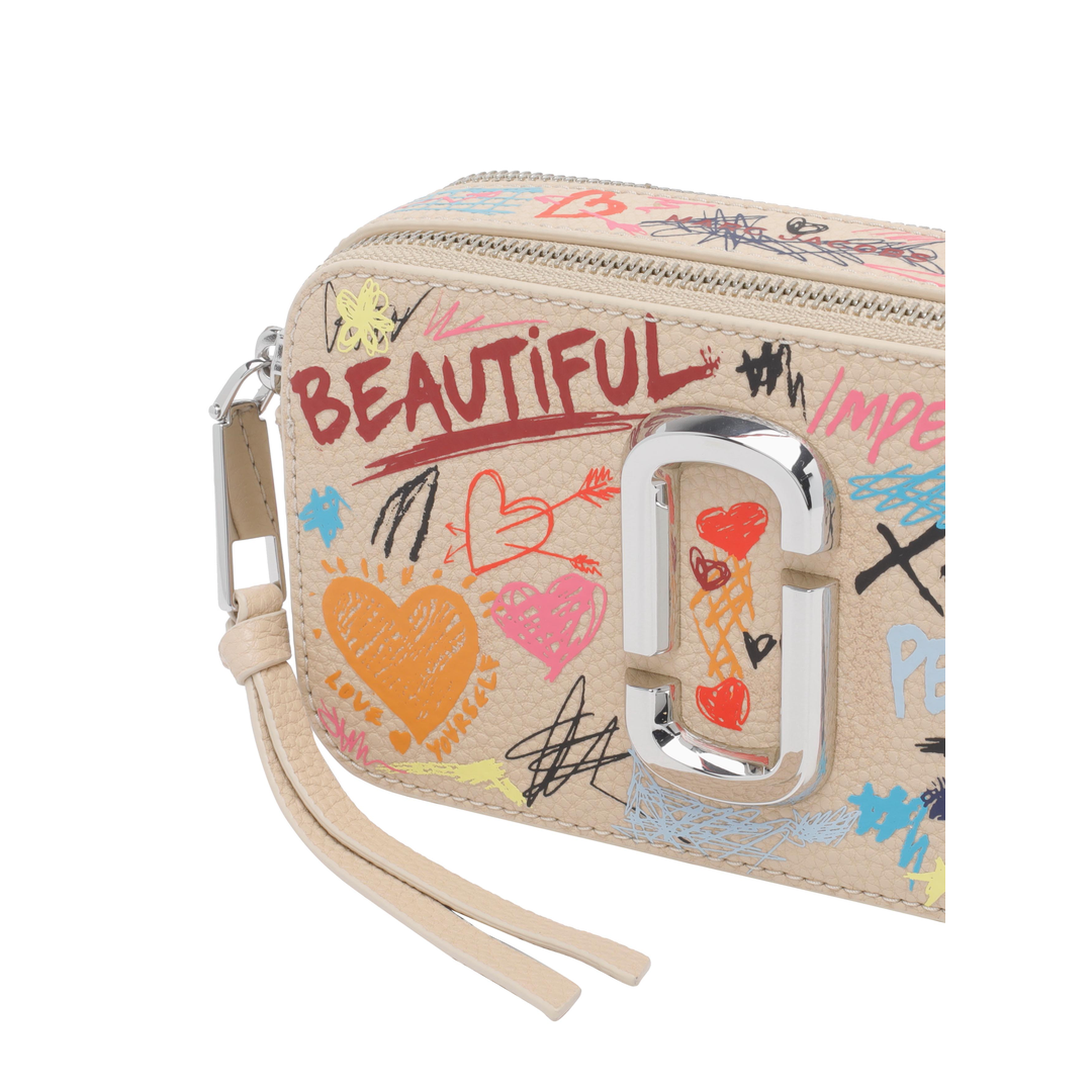 Snapshot Medium Pebble Leather Crossbody - Beige Multi - Image 4