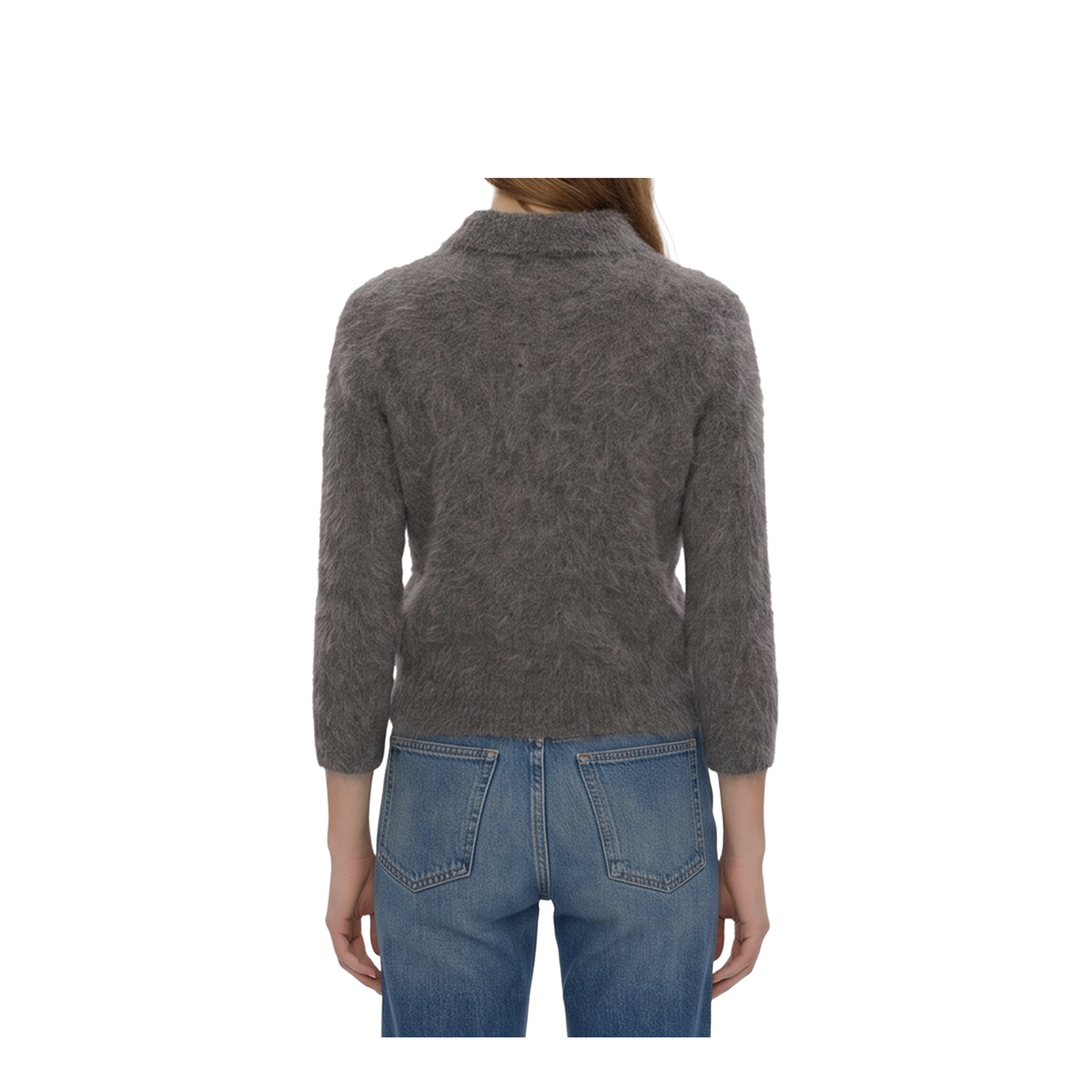 Smoky Grey Polo-Style Pullover - Image 2