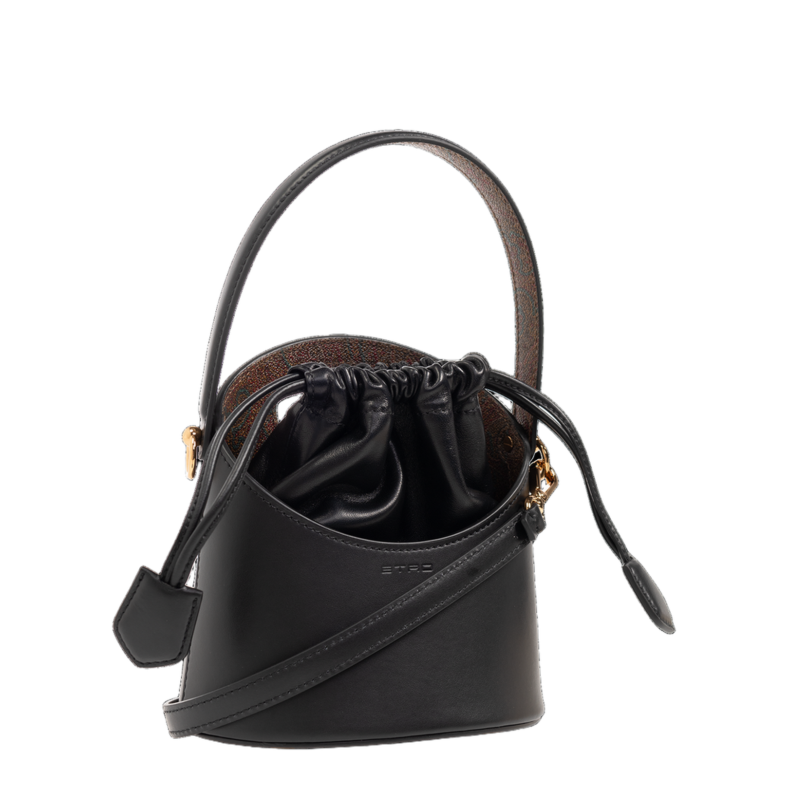 Saturno Small Paisley Bucket Bag - Black - Image 4
