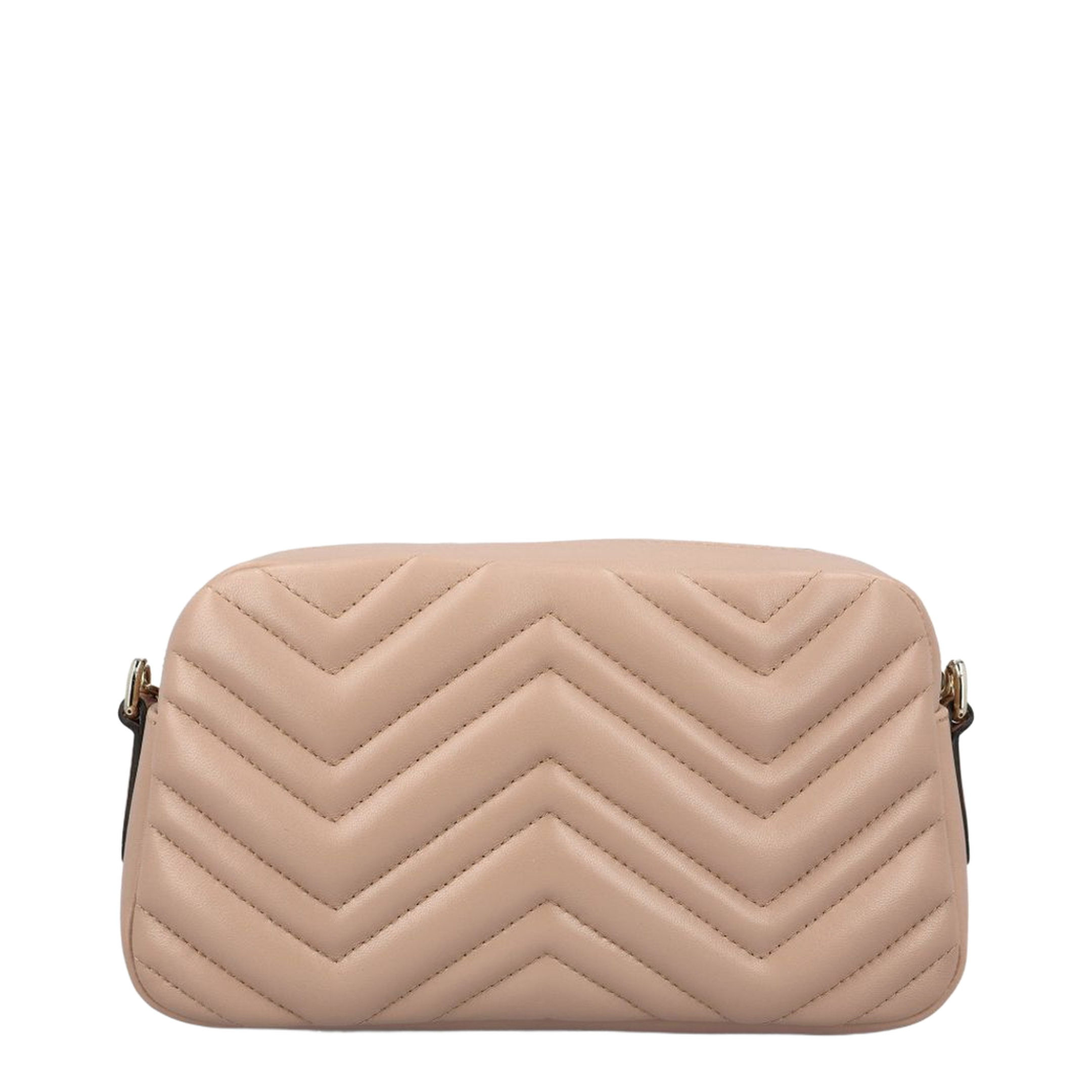 Small Camera Bag in Pink Beige Leather - Image 5