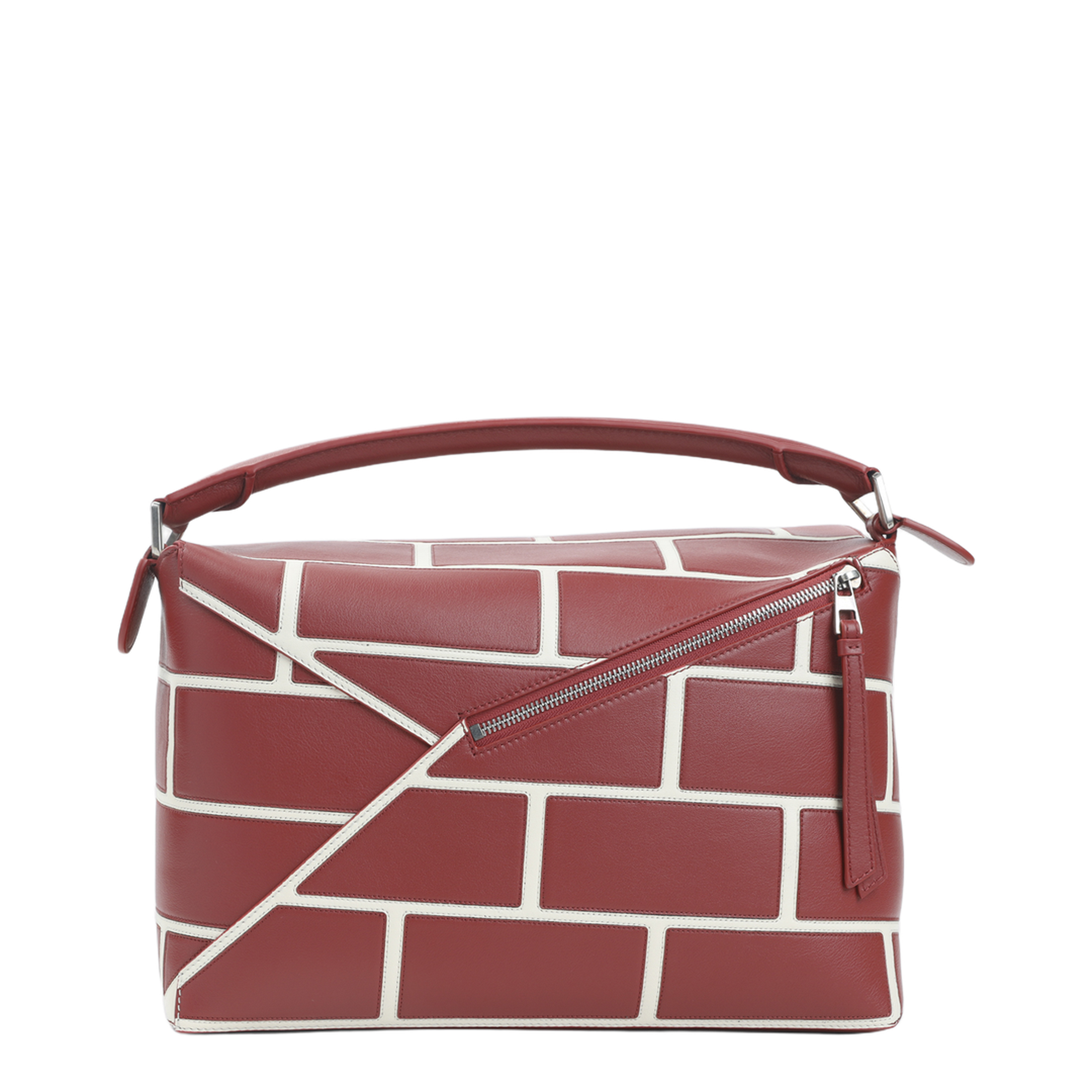 Puzzle Edge Large Calfskin Shoulder Bags - Red - Image 3