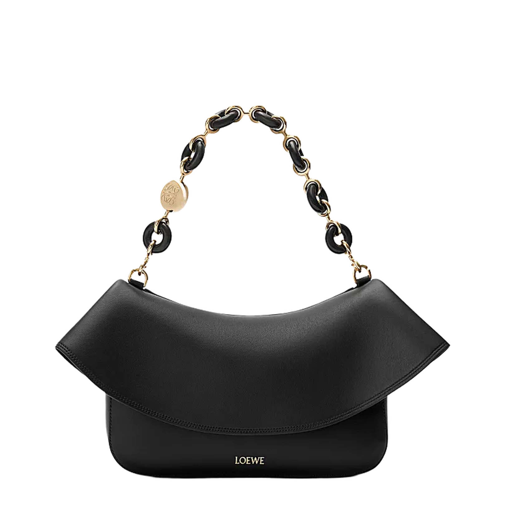 Ola Medium Calfskin Shoulder Bag - Black - Image 3