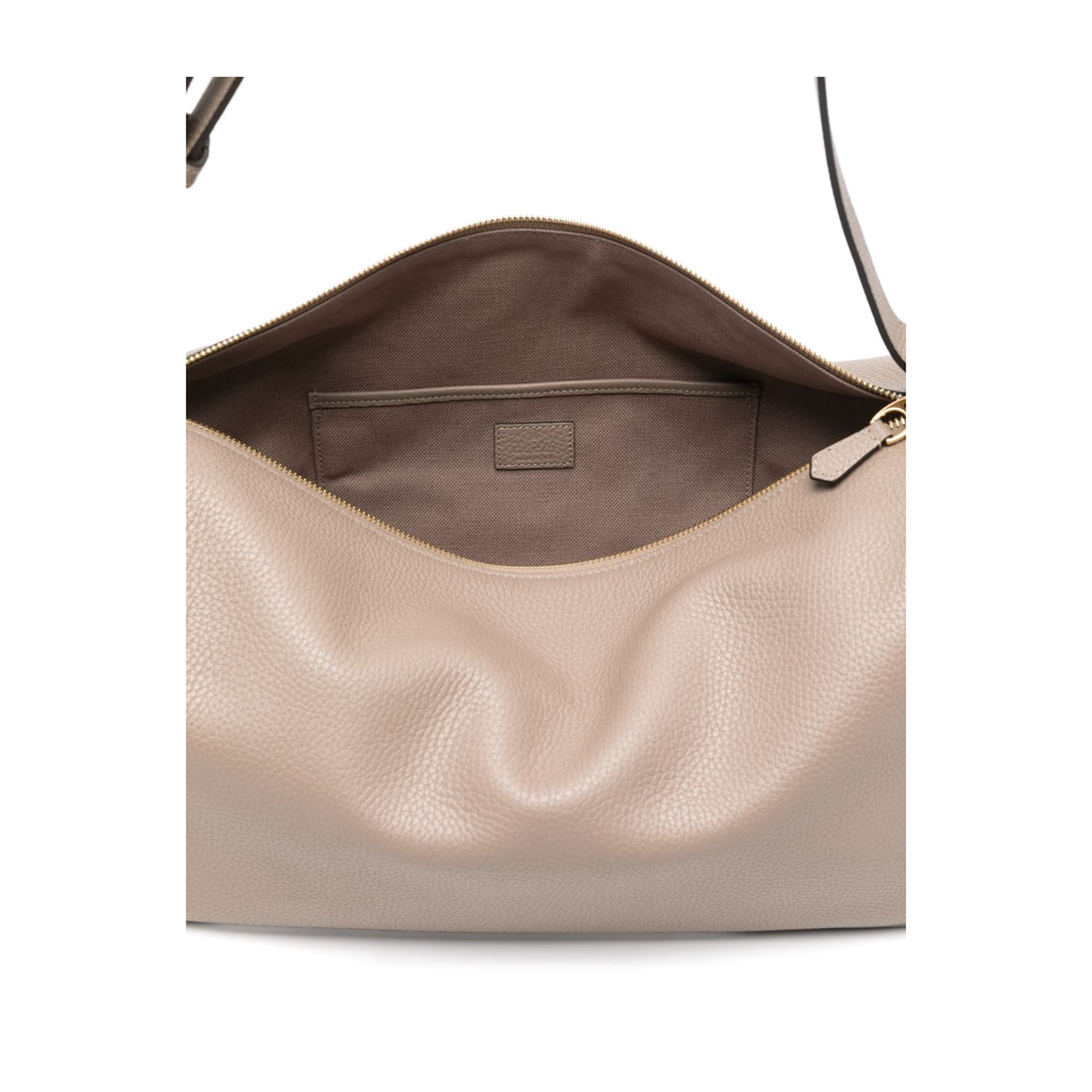 Half Horsebit Large Soft Grain Shoulder Bag - Taupe - Image 5