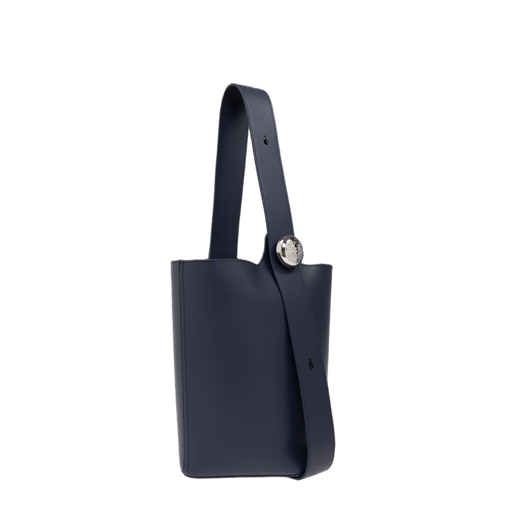Pebble Medium Leather Bucket Bag - Blue - Image 4