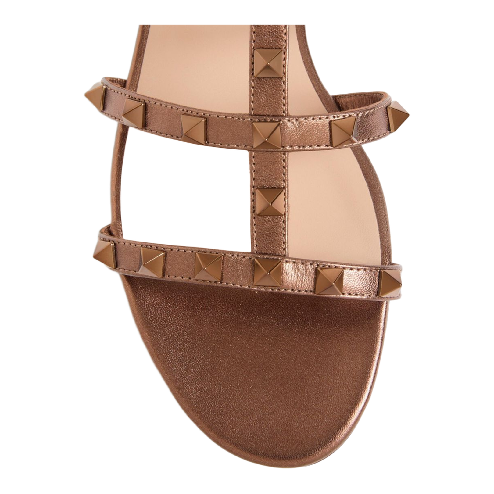 Rockstud Leather Flat Sandals - Image 4