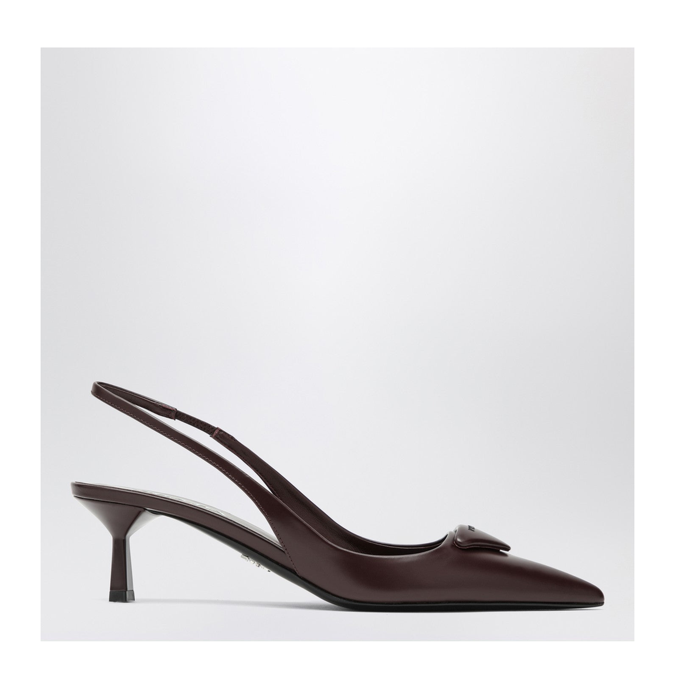 Bordeaux Leather Slingback with Décolleté - Image 1