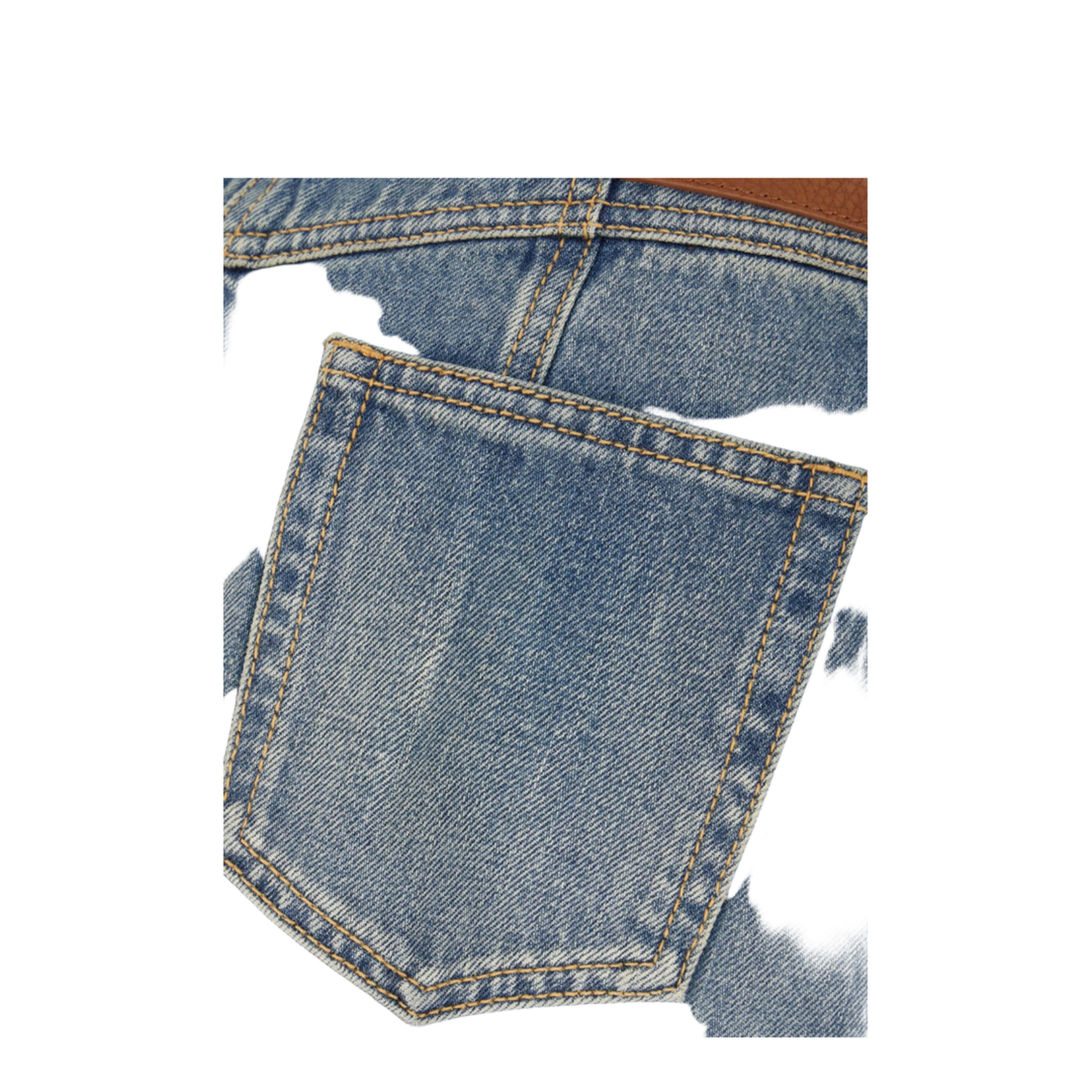 Fold Over Waist Denim Skirt Stone Washed - Image 3