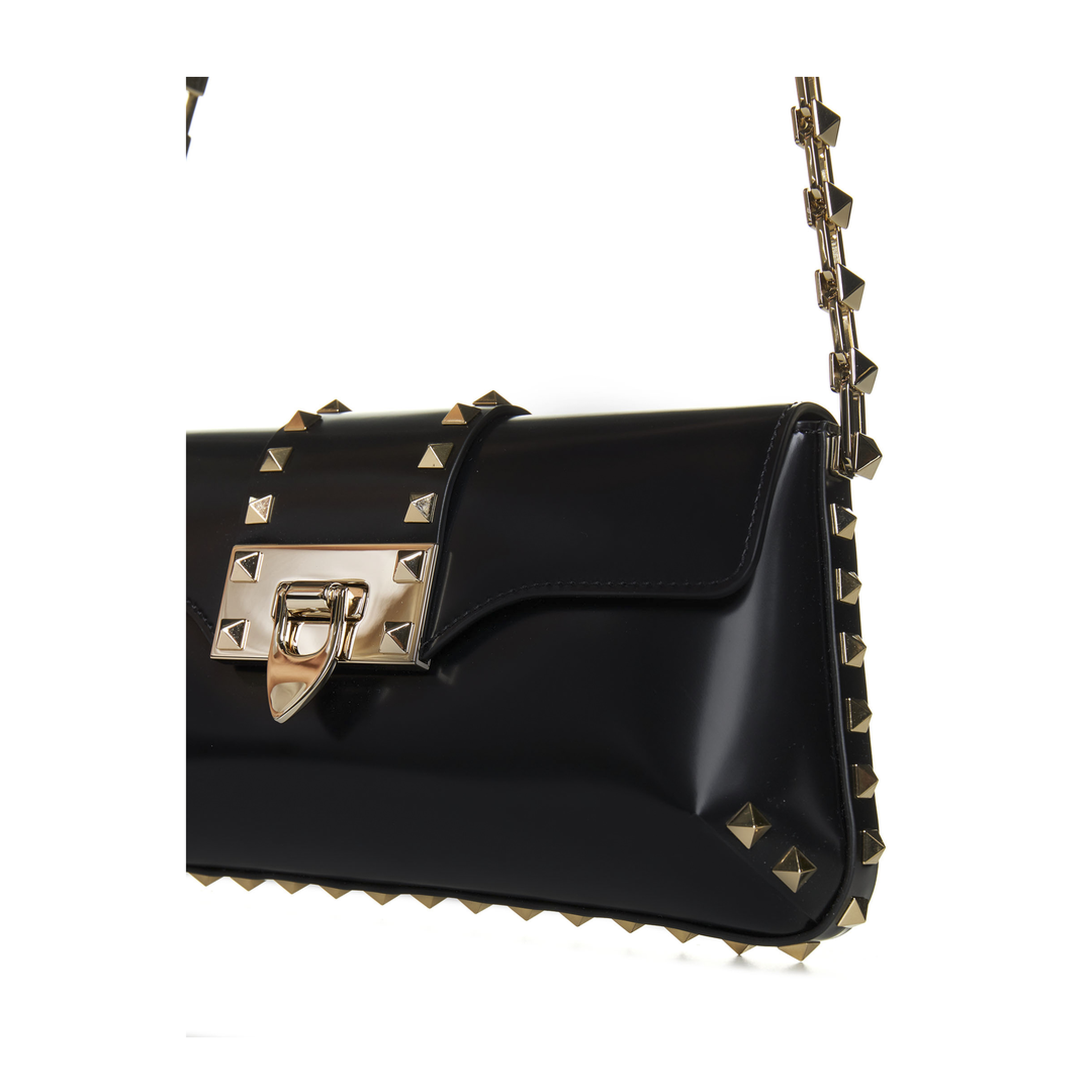 Rockstud Calfskin Shoulder Bag - Black - Image 4