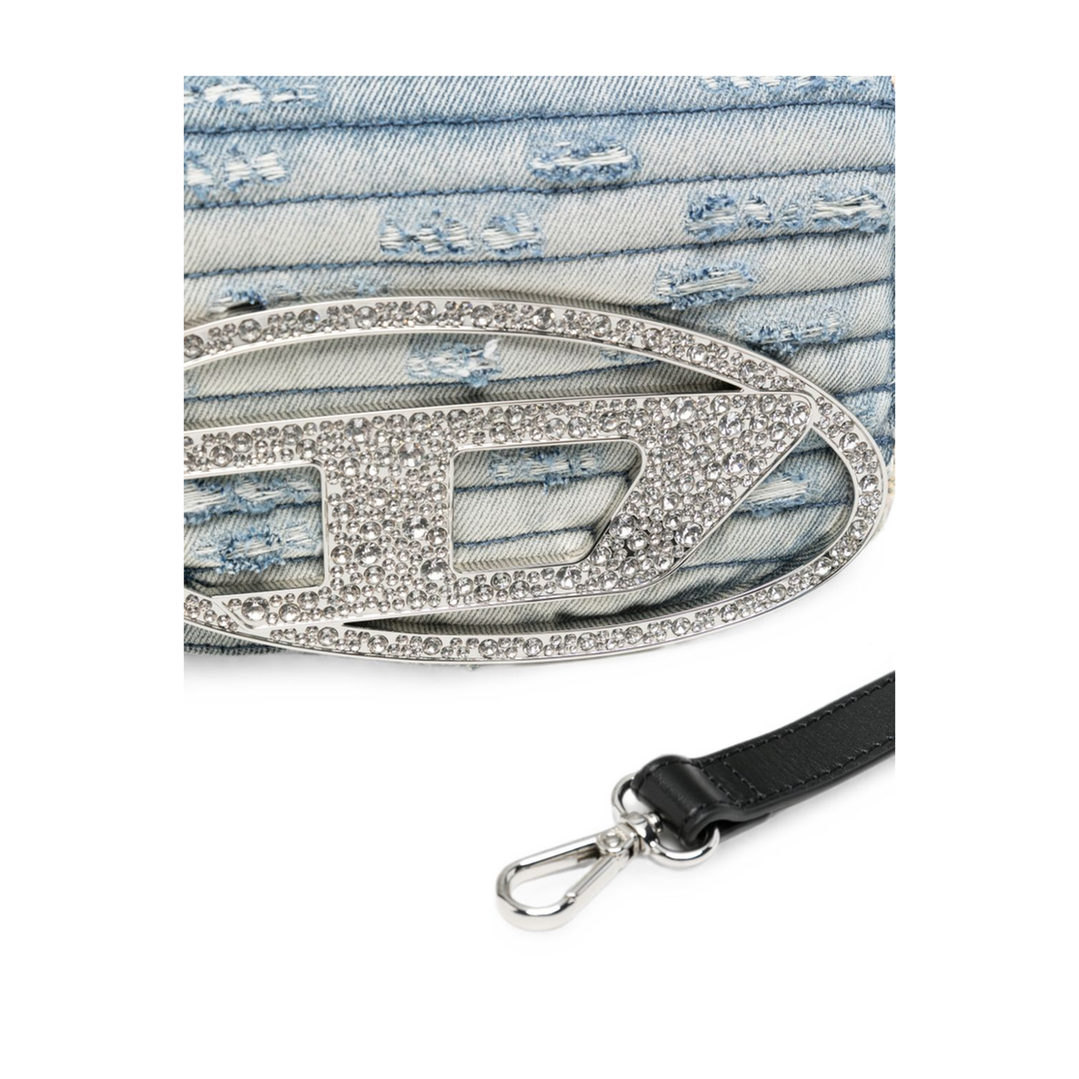 Cruise Cotton & Calf Leather Shoulder Bag - Blue - Image 5