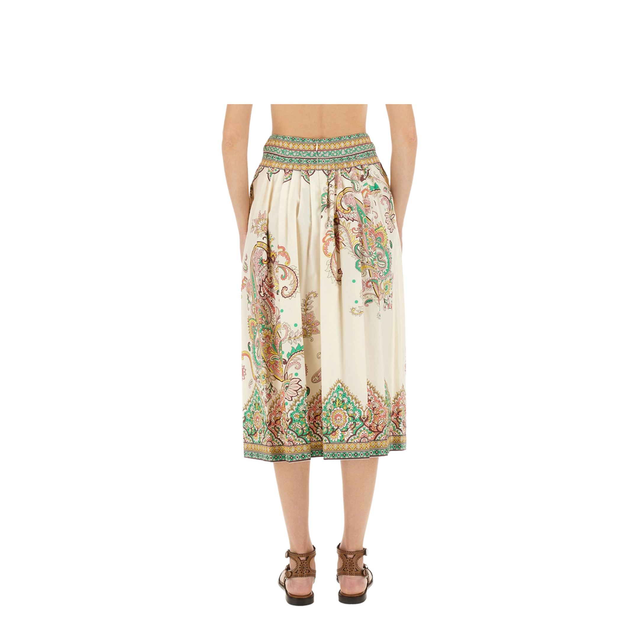 Paisley Floral Print Midi Skirts - Image 3