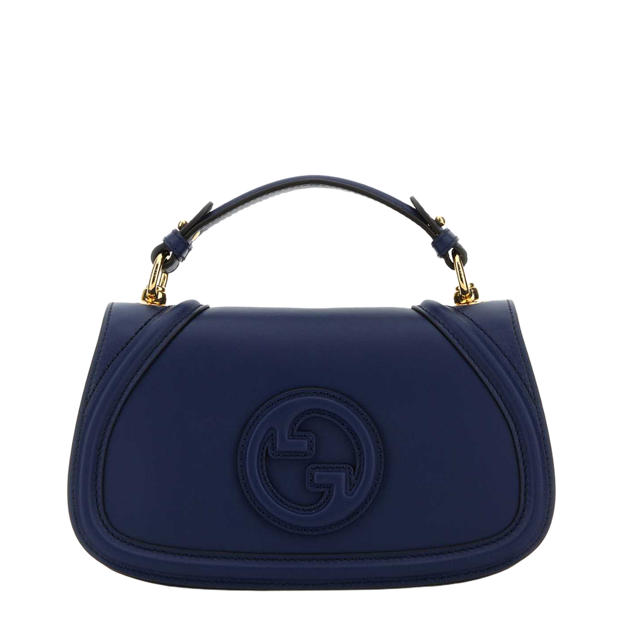 Blondie Medium Smooth Leather Top Handle Bag - Blue - Image 1