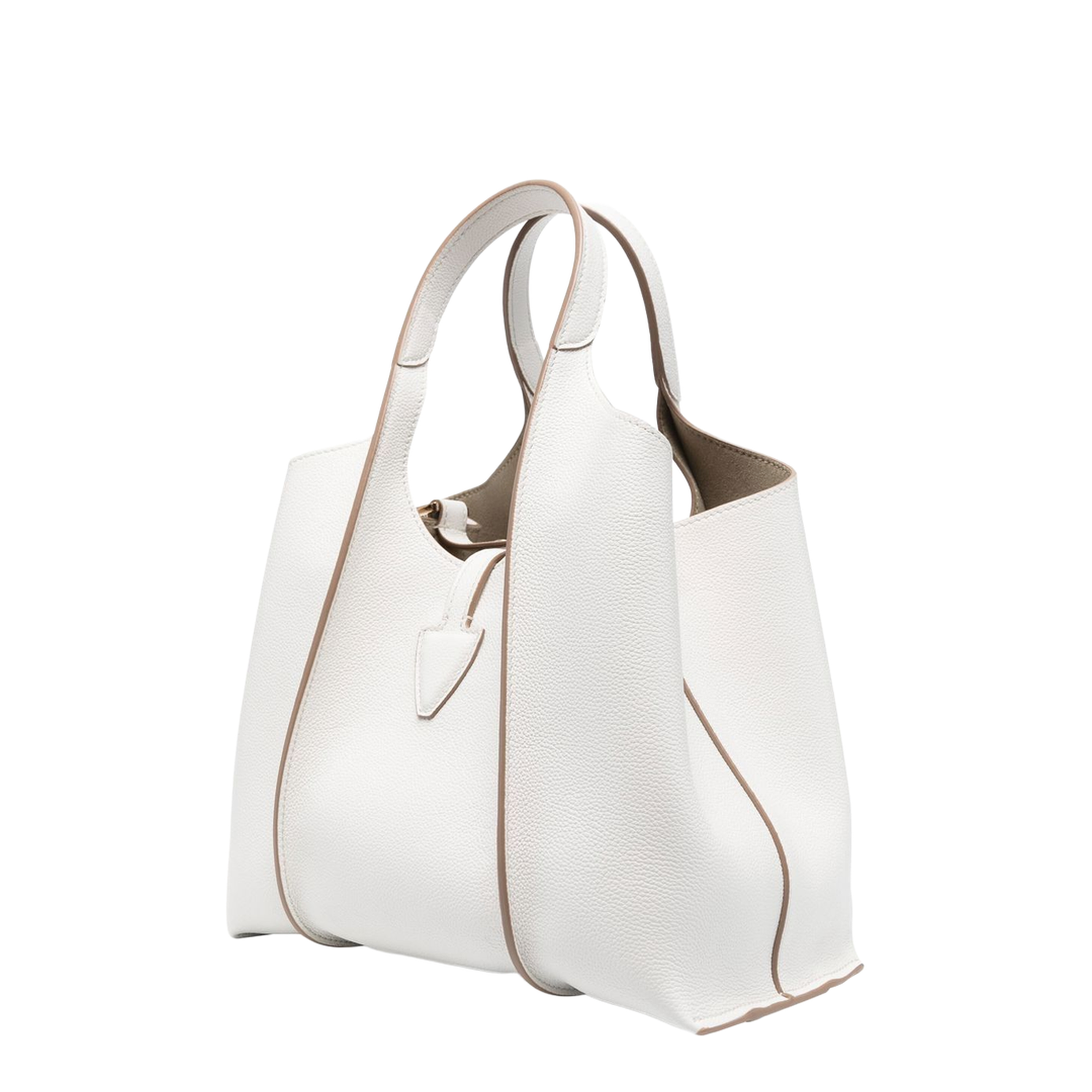 T Timeless Shopping Bag in Leather Mini - White - Image 2