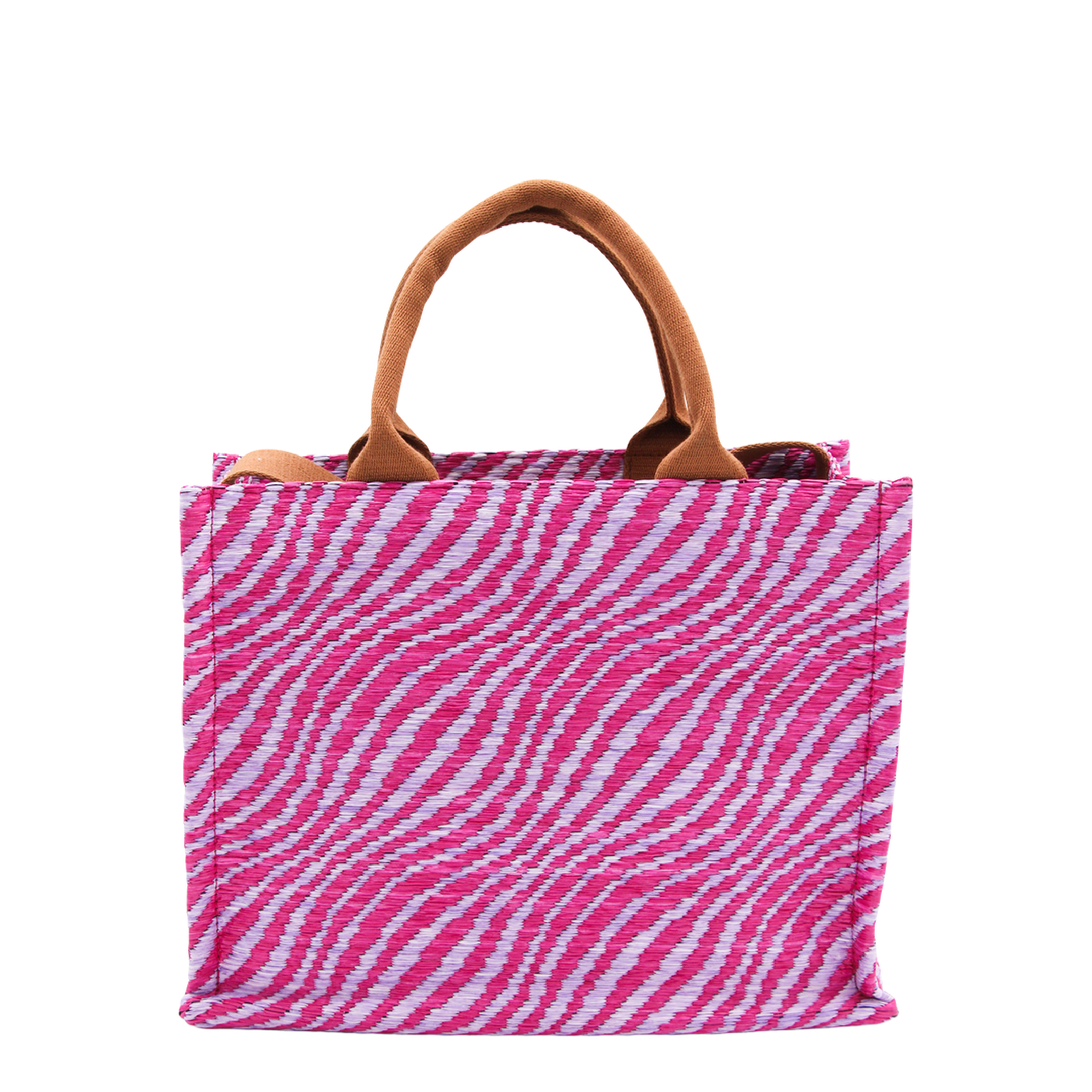 Small Raffia-Effect Basket Tote - Natural - Image 5