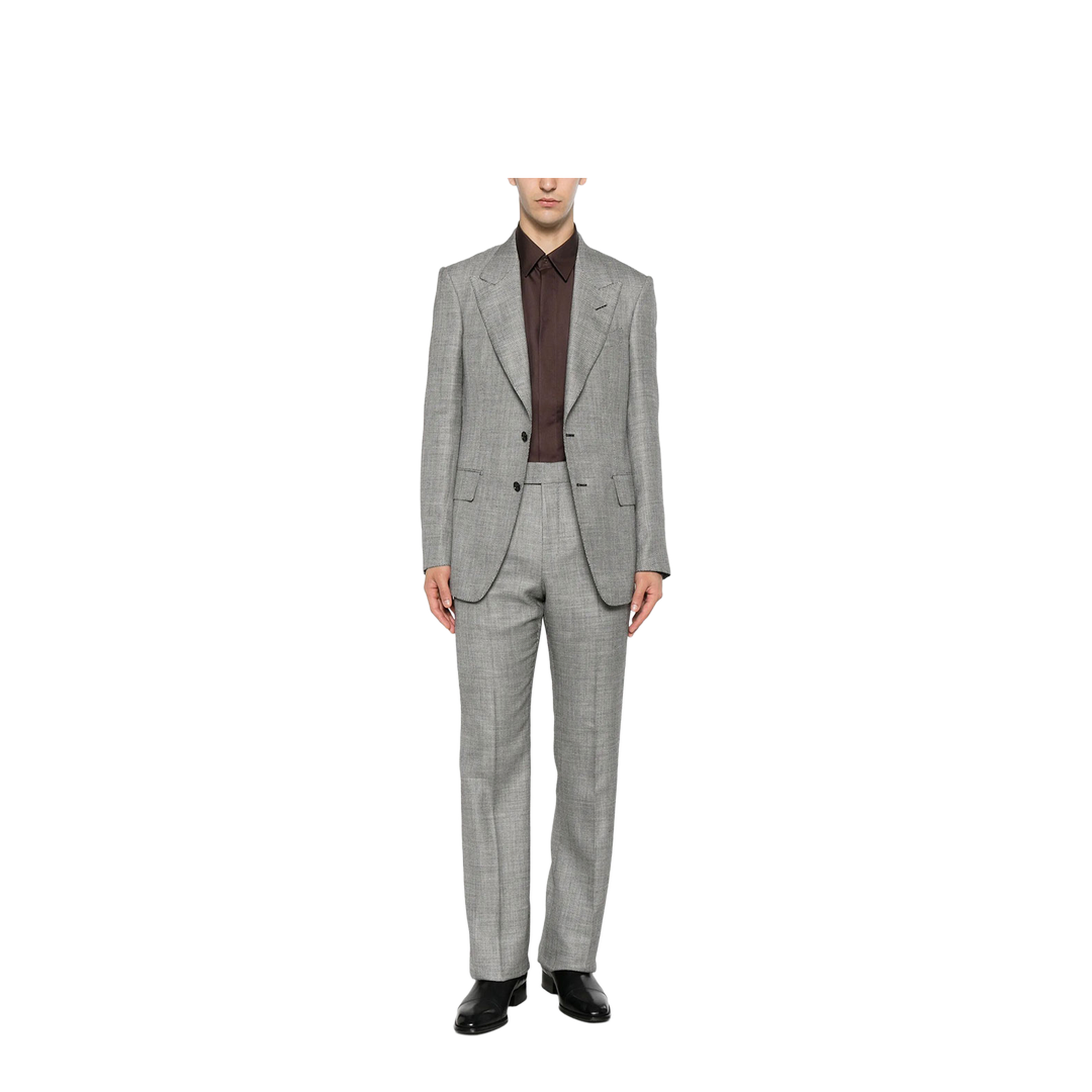 Herringbone-Pattern Wool Blend Blazer - Image 2
