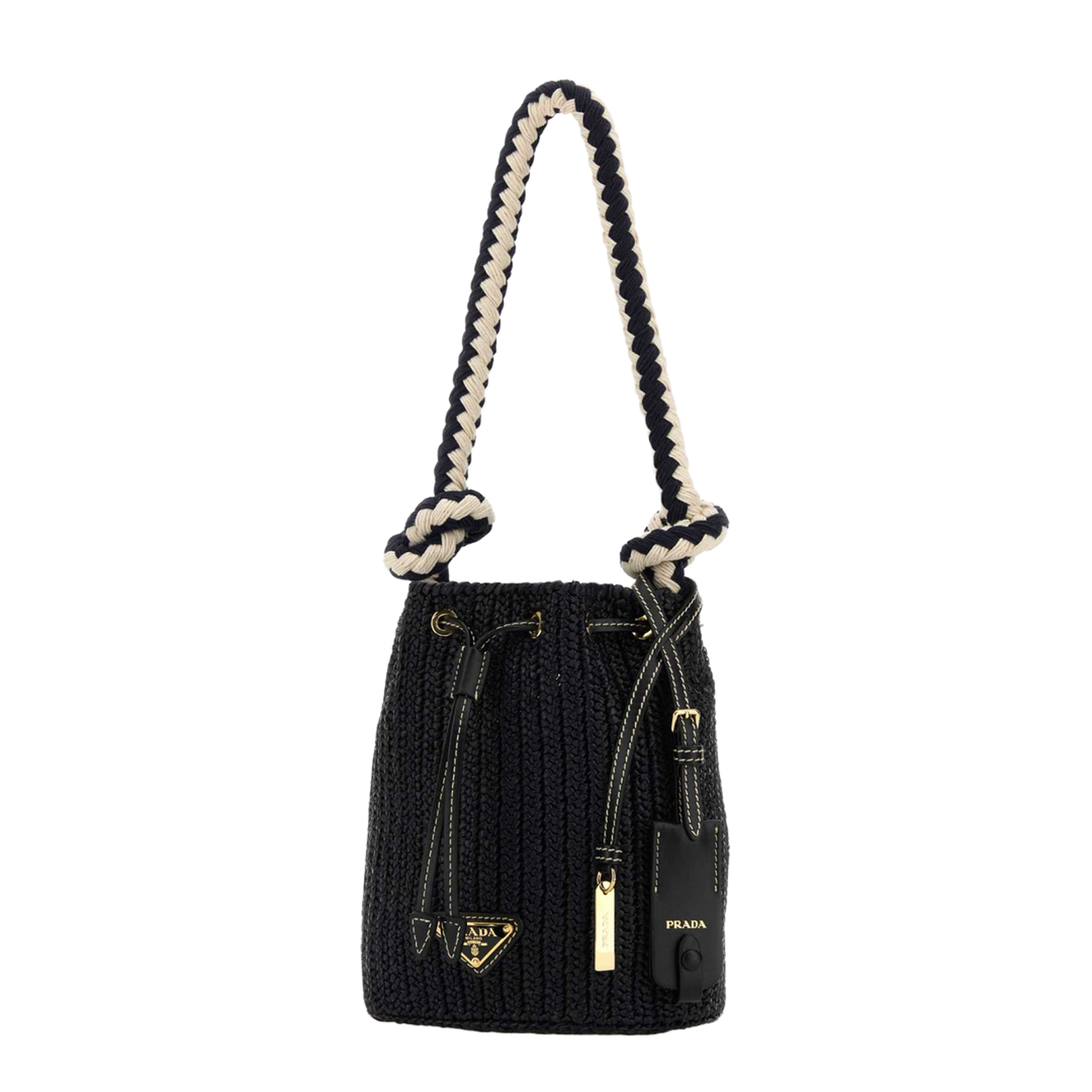 Black Crochet Mini Bucket Bag - Image 2