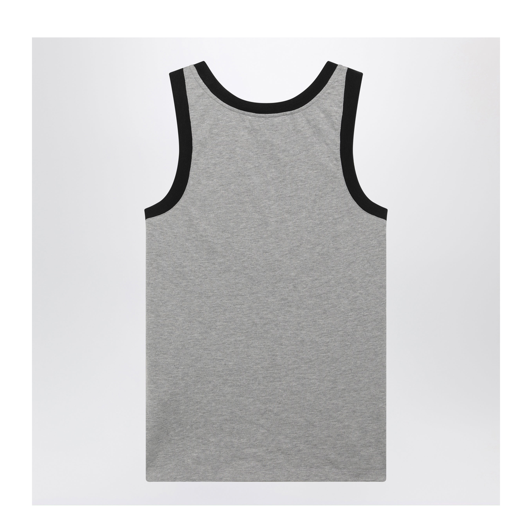 Light Grey Cotton Jersey T-Shirt with Logo Print - Image 2