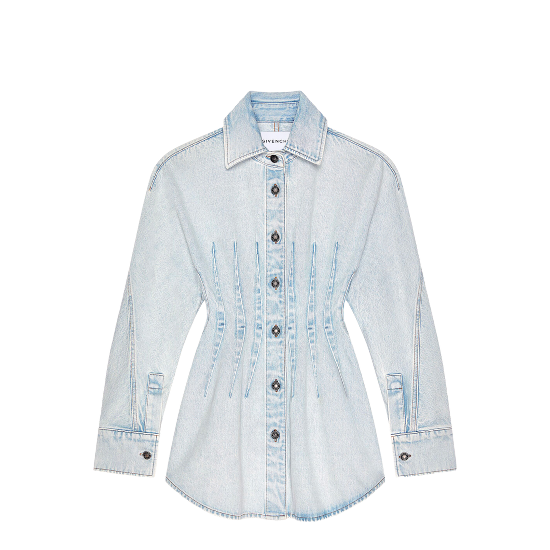 CINCHED WAIST DENIM COCOON DRESS - Image 1