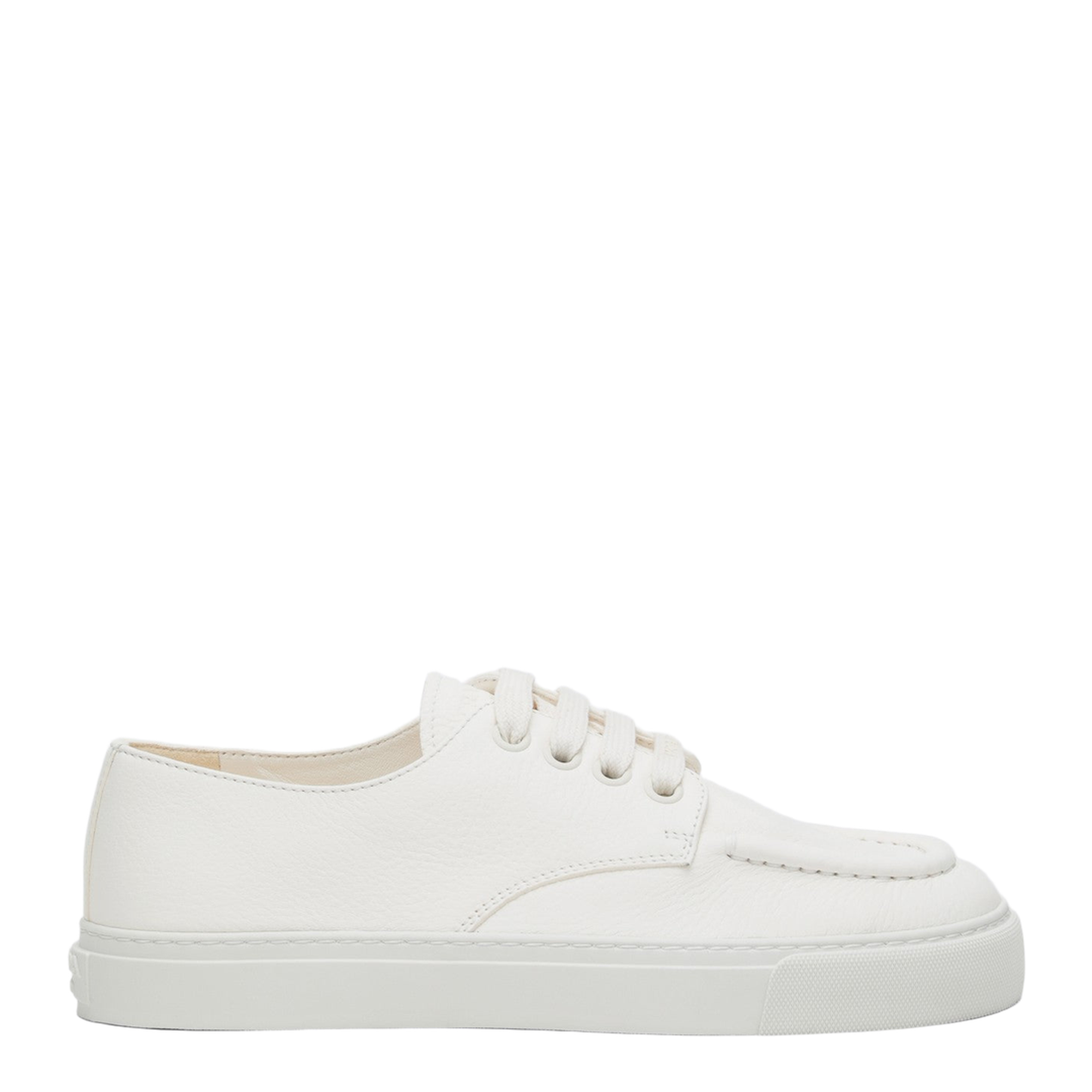 Hammered Leather Ivory Sneakers - Image 1