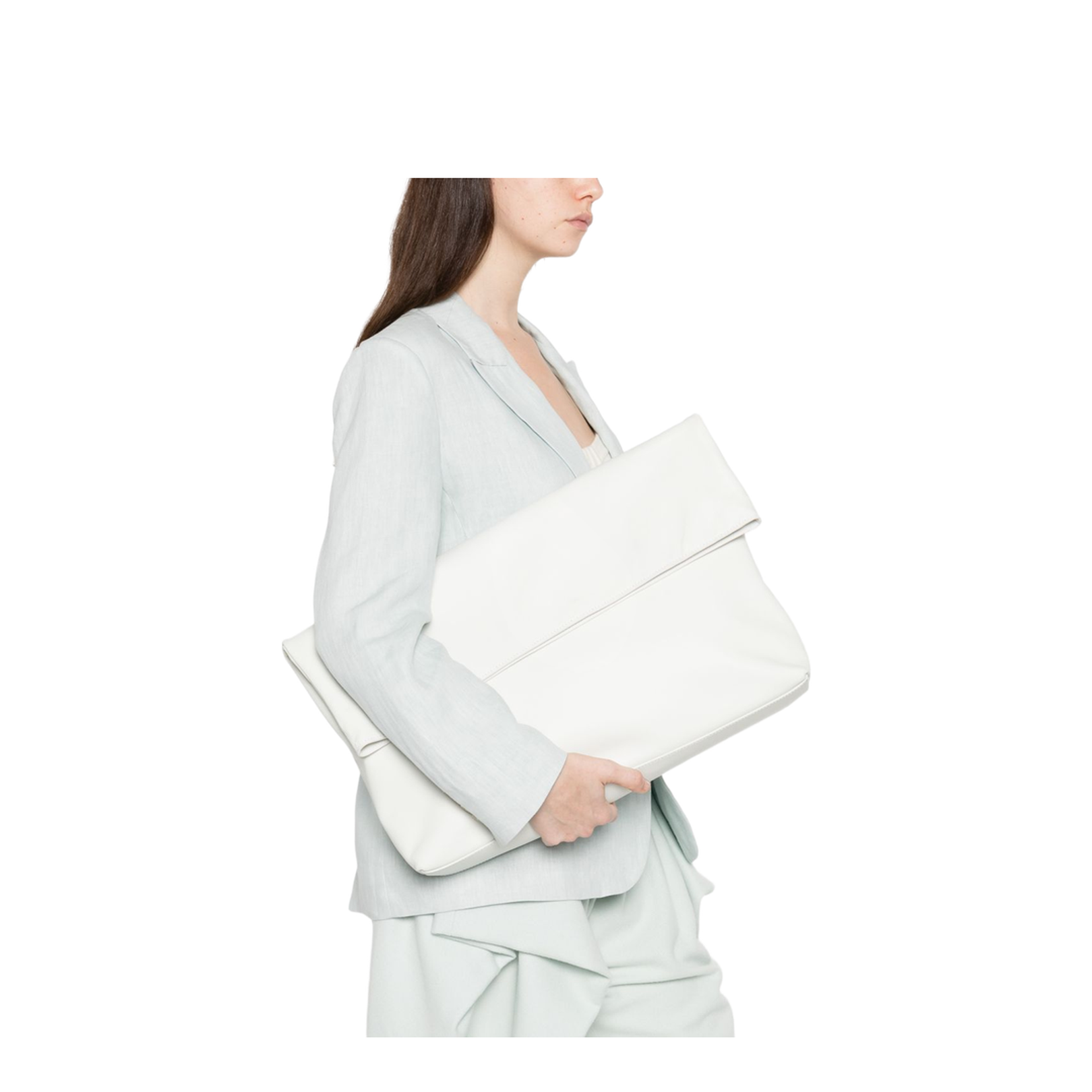 Sofia Medium Leather Tote Bag - White - Image 5