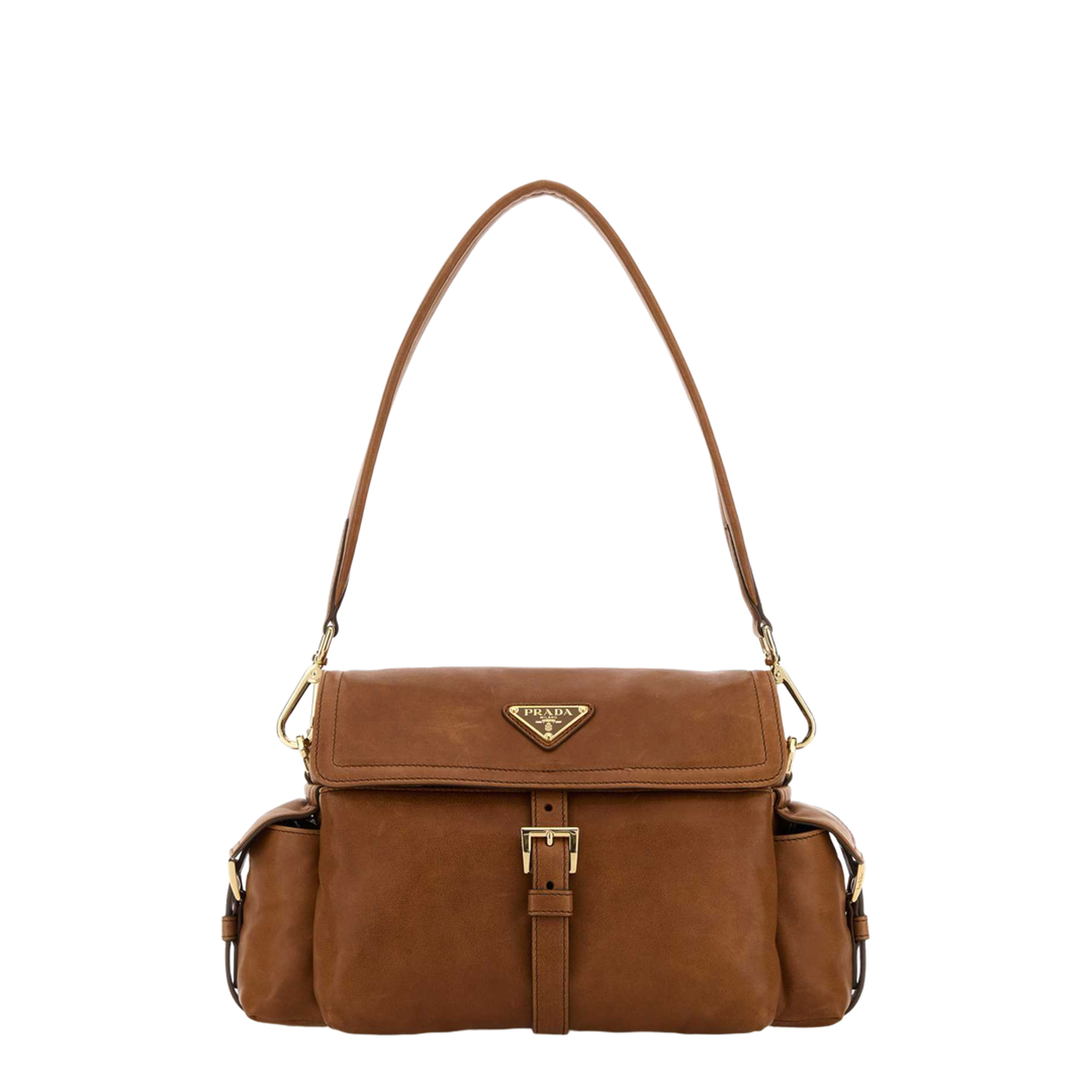 Camel Nappa Leather Explore Shoulder Bag - Image 1