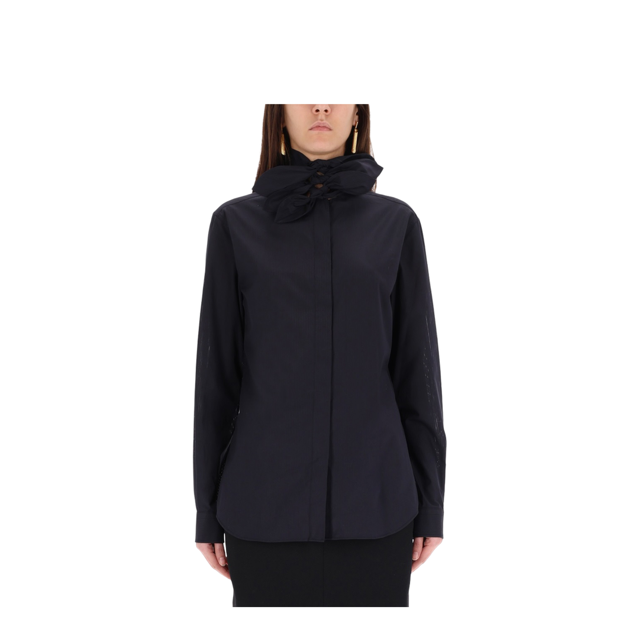 Cotton Poplin Jacquard Shirt - Image 1