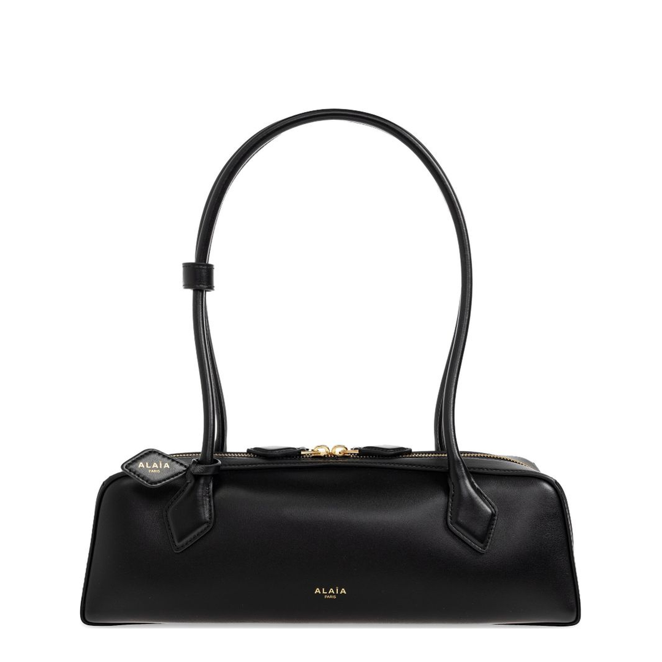 Le Teckel Medium Nubuk Shoulder Bag - Brown/Gold - Image 1