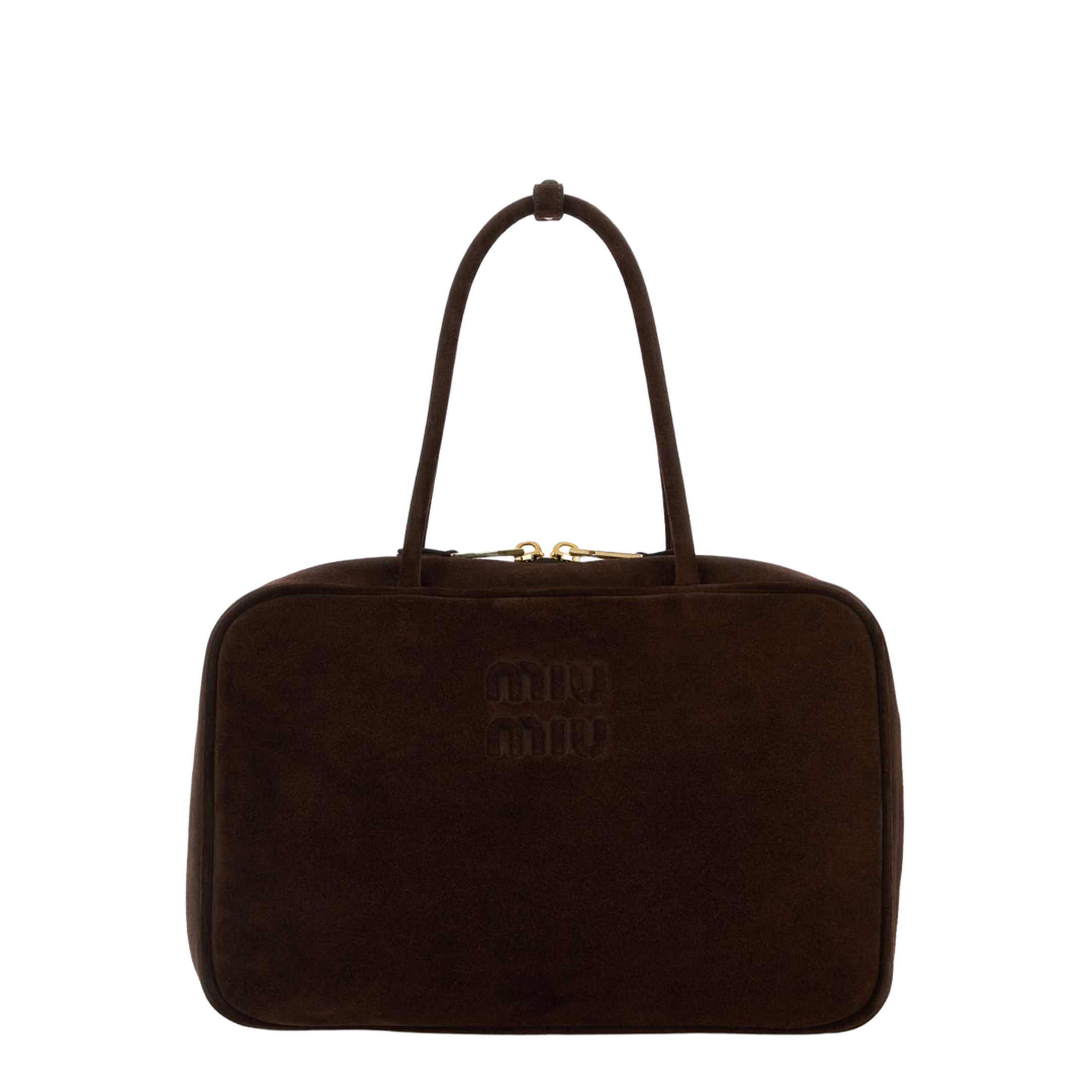 Suede Tote - Dark Brown - Image 1