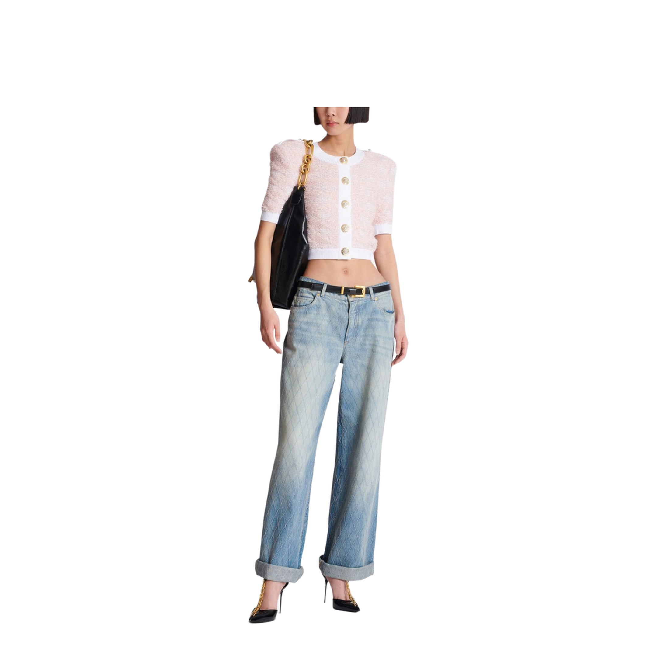 Short-Sleeved Knit Cardigan - Image 3