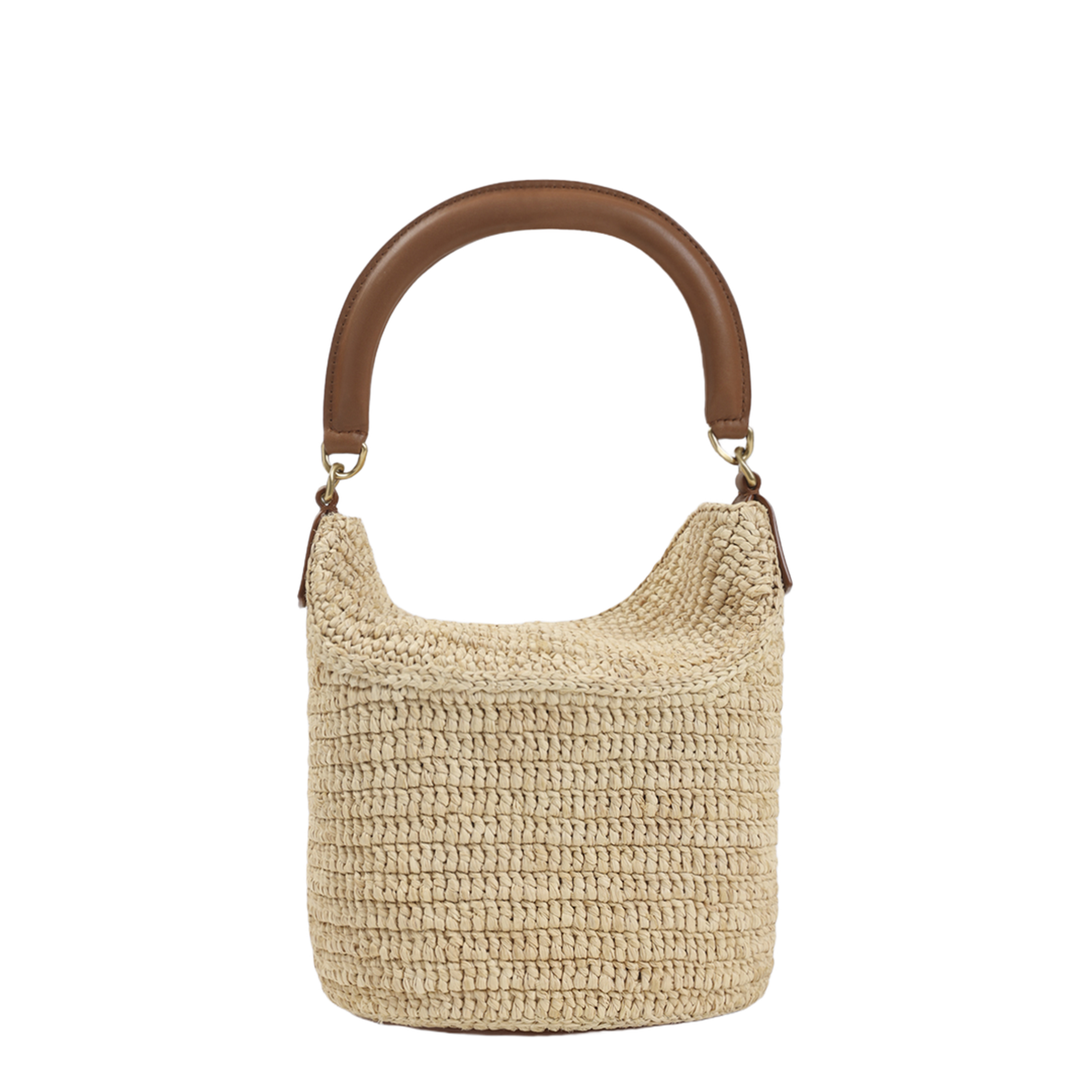 Woven Raffia Bucket Bag - Natural - Image 3