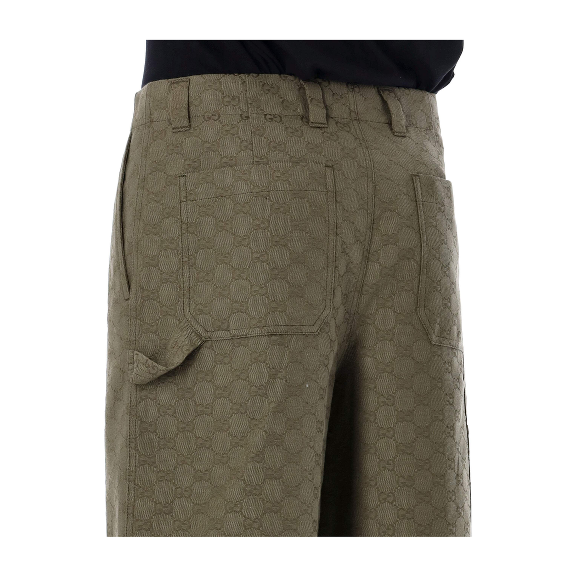 GG Canvas Shorts in Forest Green - Image 3