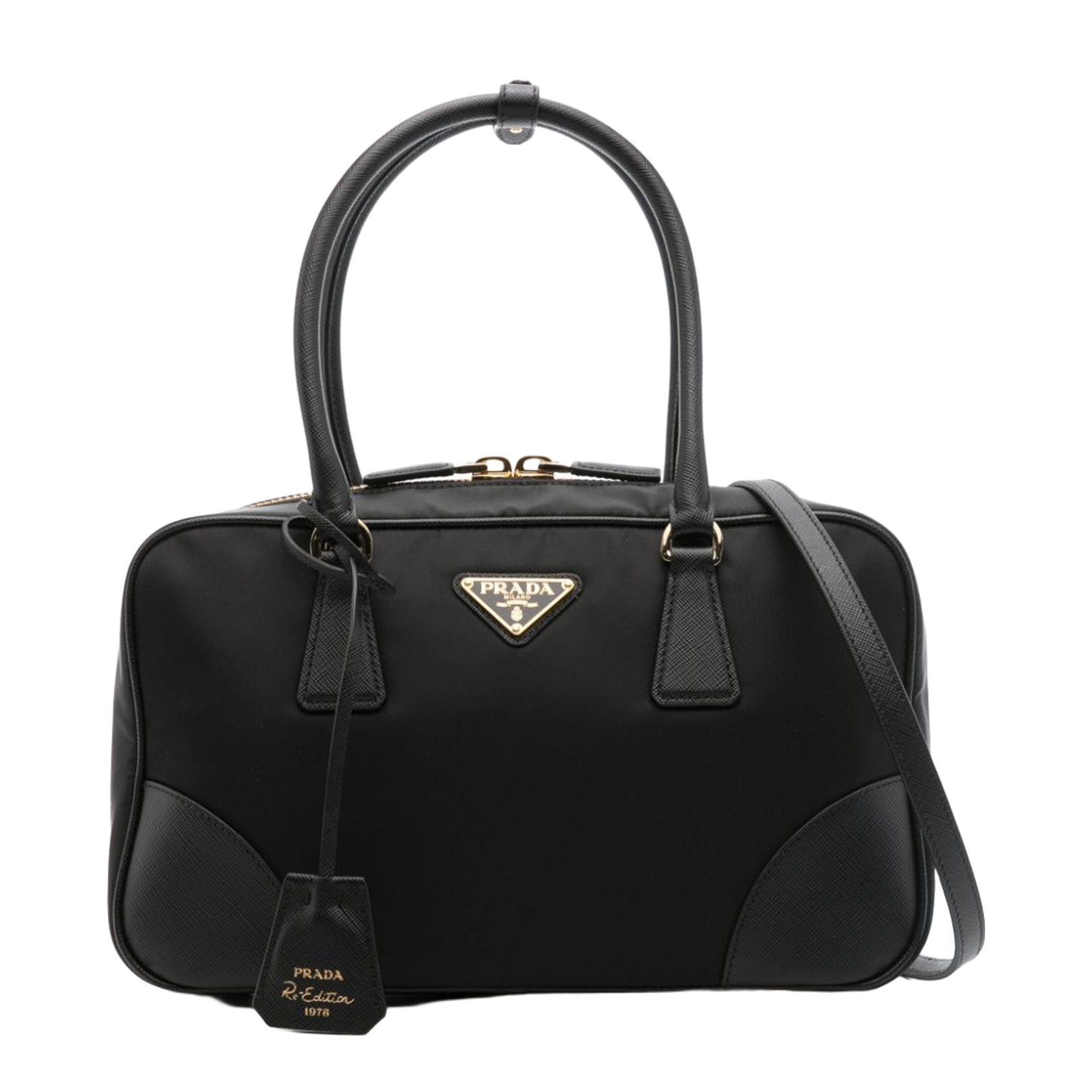Re-Edition 1978 Re-Nylon And Saffiano Leather Two Handle Medium Bag - Image 3