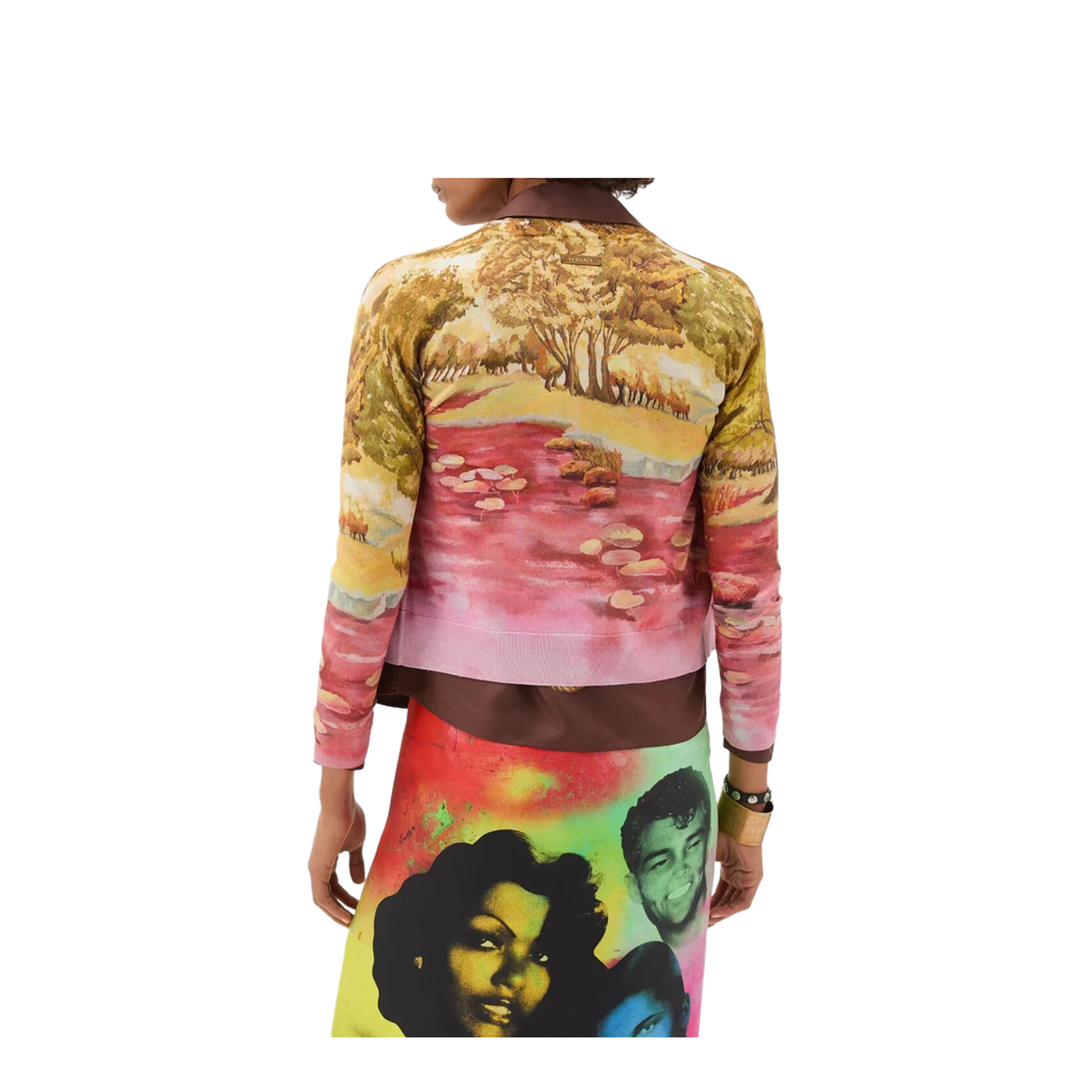 Naturist Print Silk Knit Cardigan - Image 3