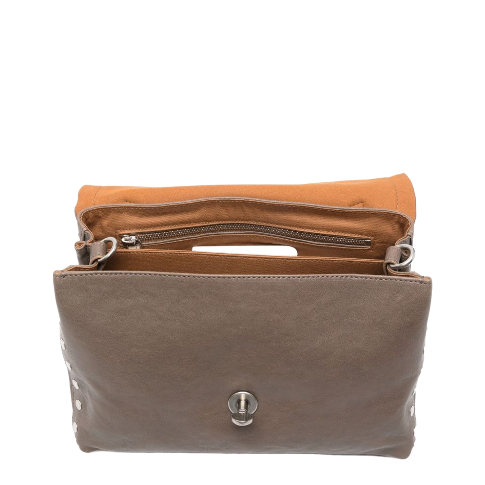 Postina Baby Calf Leather Top Handle Bag - Tabacco - Image 3