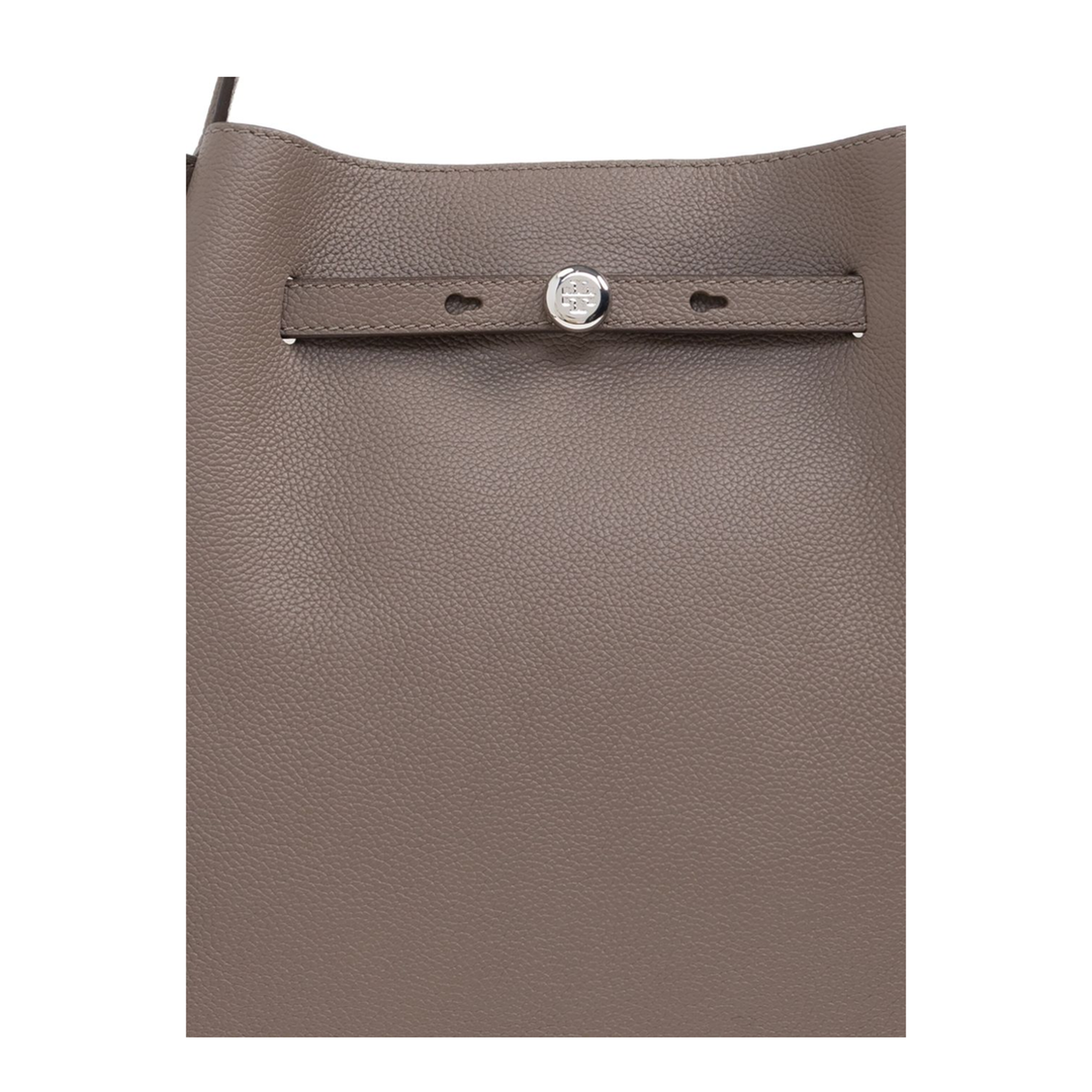 Romy Large Pebbled Leather Bucket Bag - Wild Mushroom - Image 2