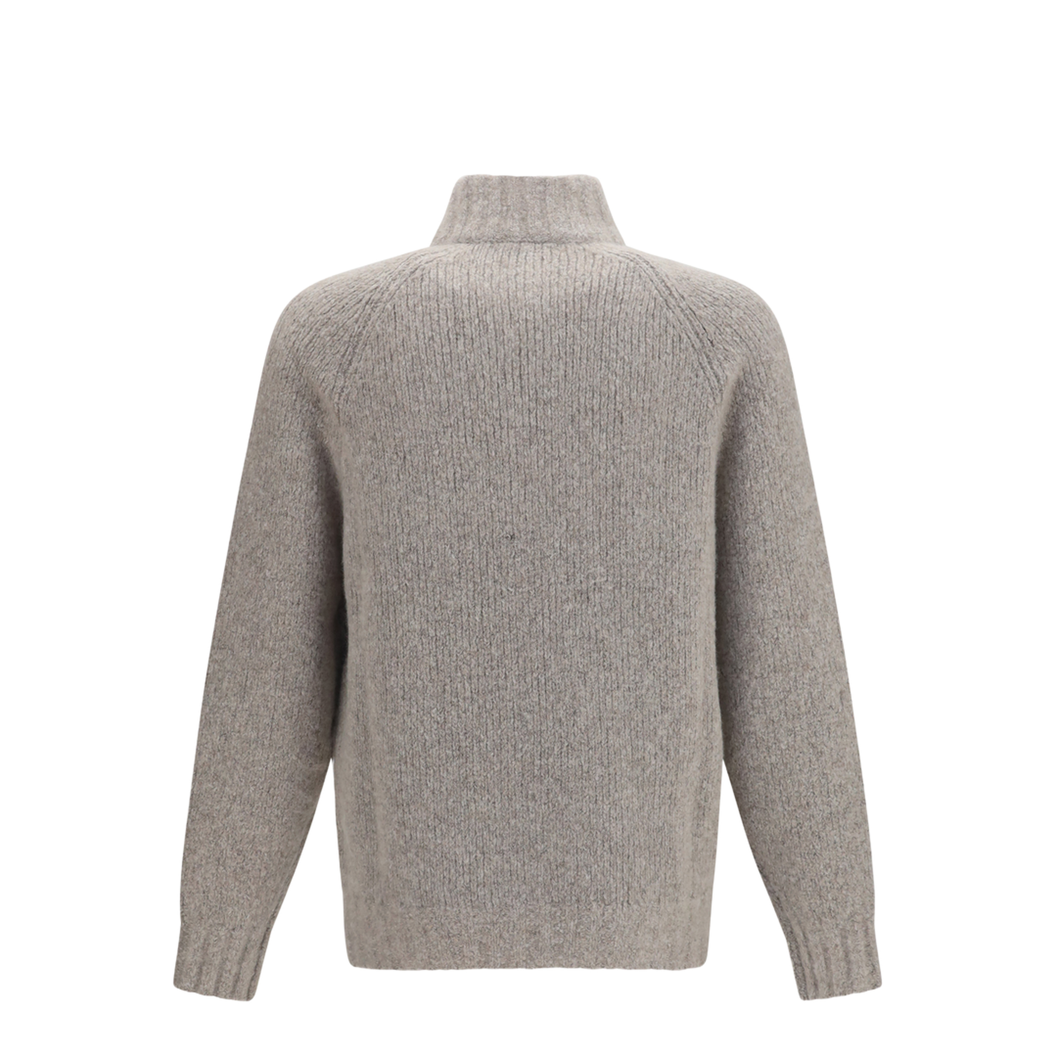 High-neck Cashmere and Silk Cardigan with Zip - Image 2
