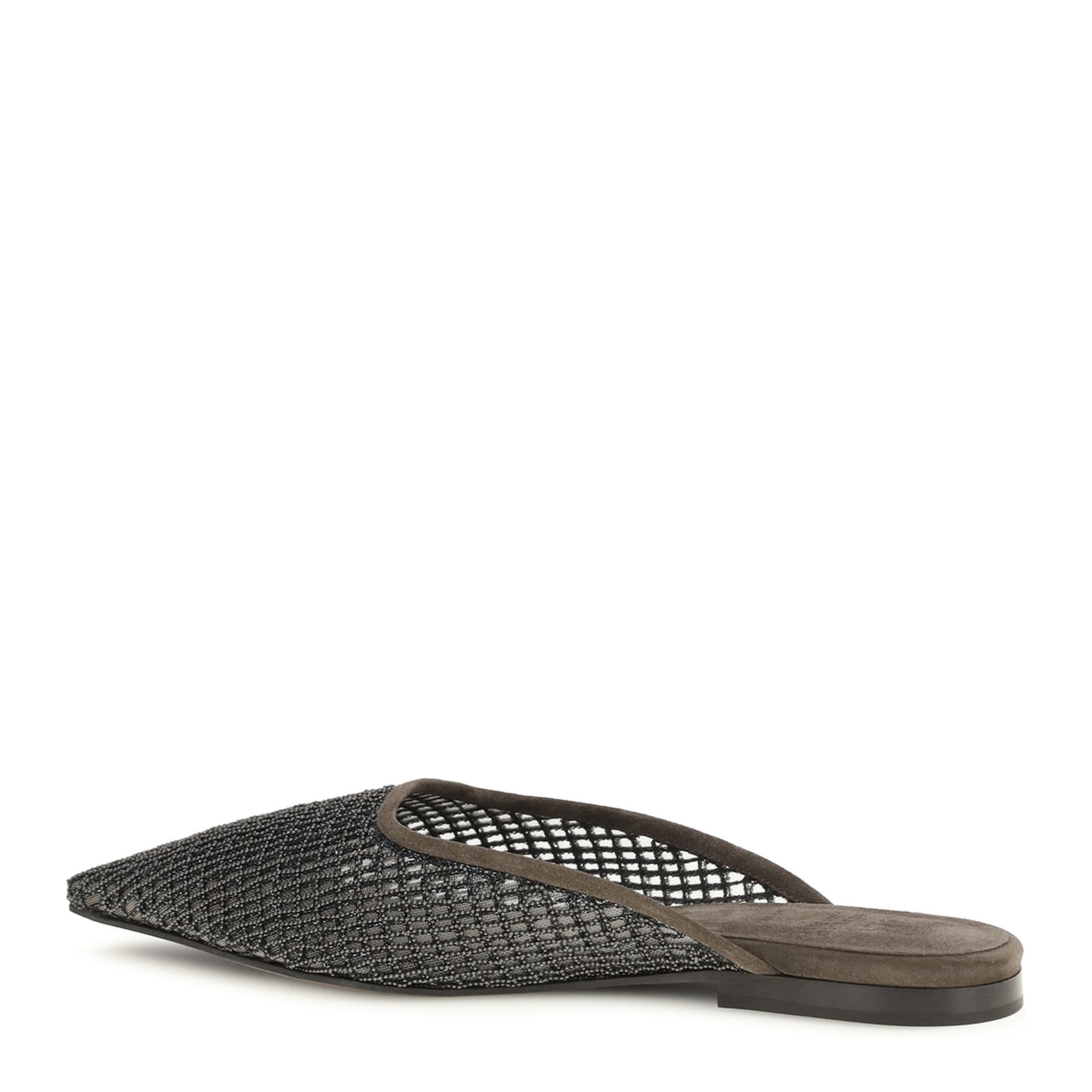 Suede Ballerinas with Embellished Net Embroidery - Image 3