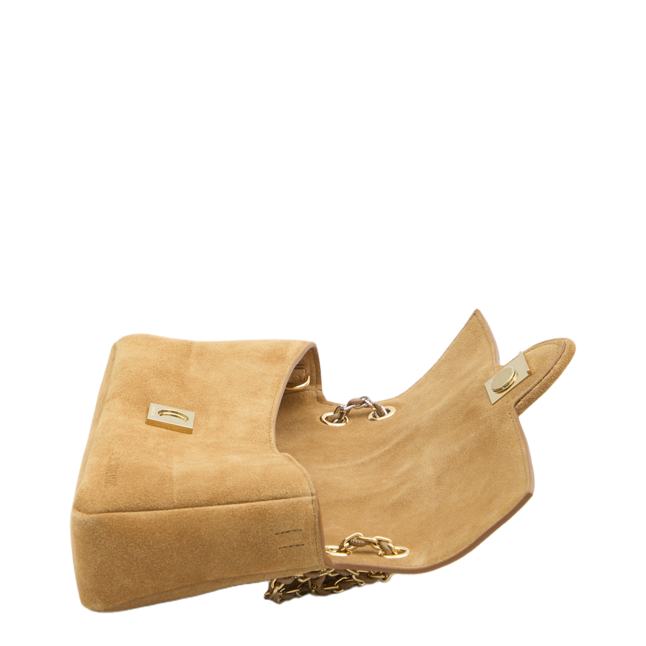 Bambino Chaîne Medium Calf Leather Shoulder Bag - Camel - Image 4