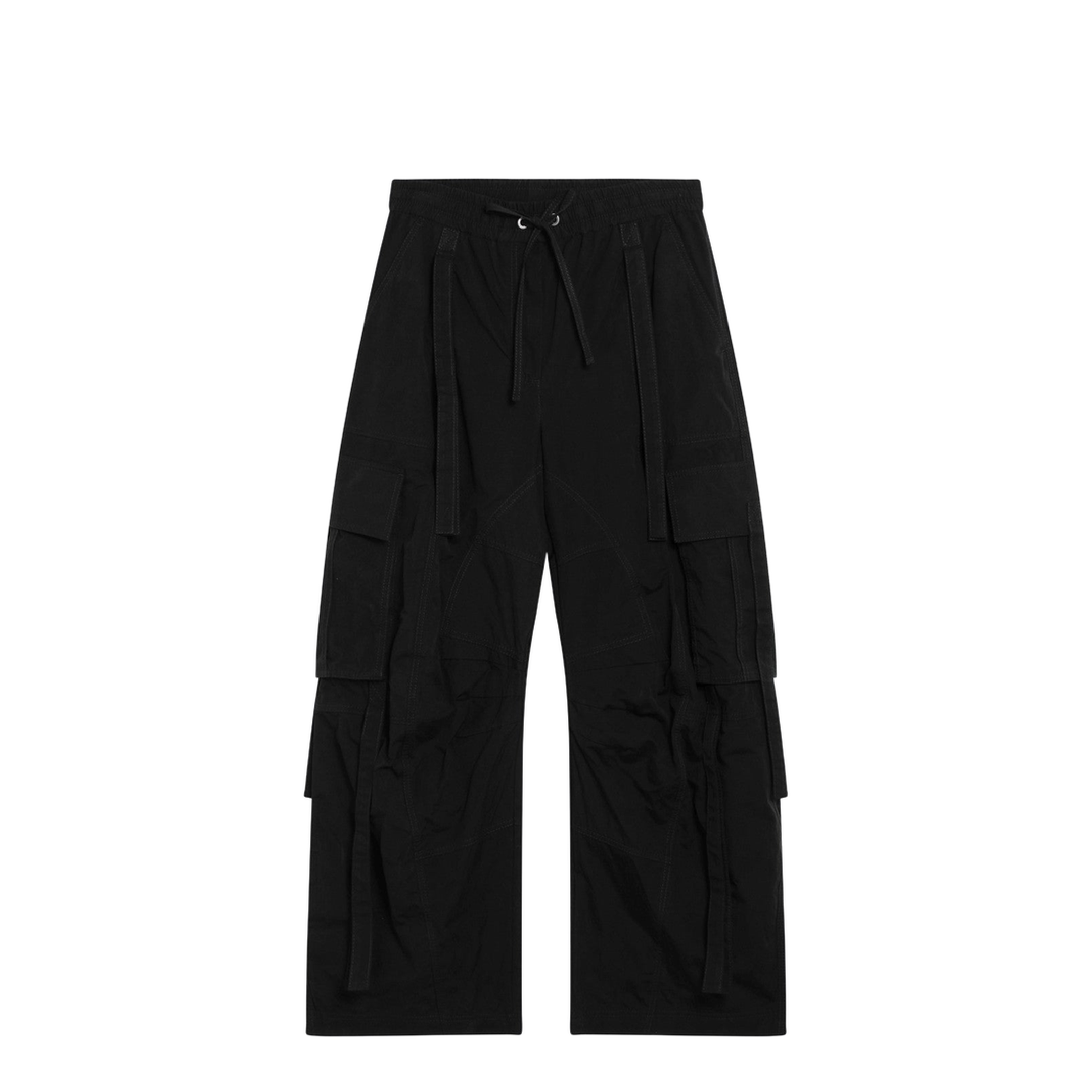 Waxed Faille Cargo Pants in Black - Image 1
