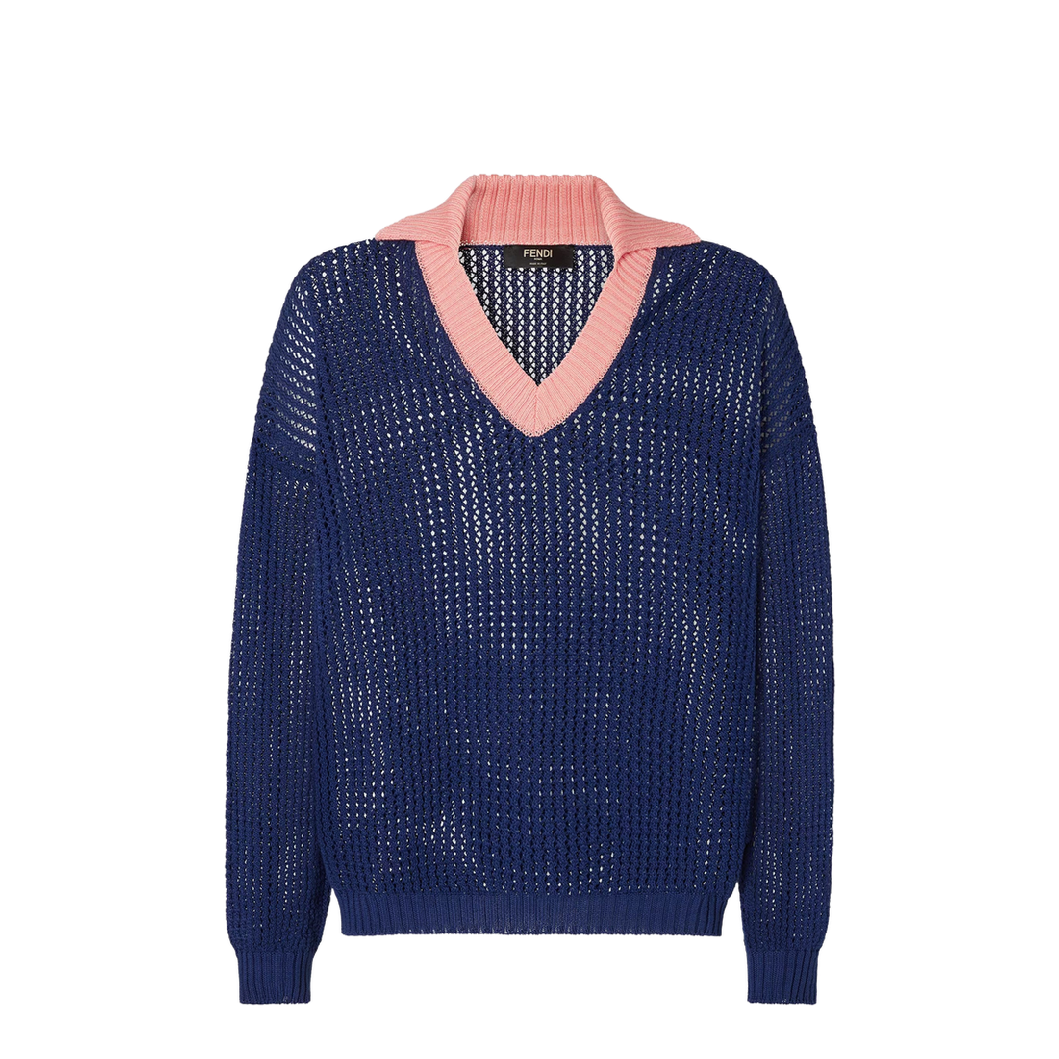 Blue And Pink Cotton Jumper - Image 1